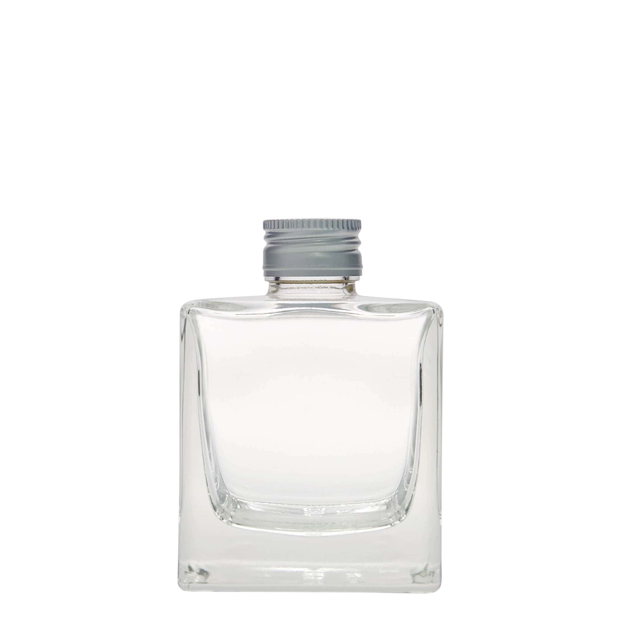 200 ml glass bottle 'Cube', square, opening: PP 28