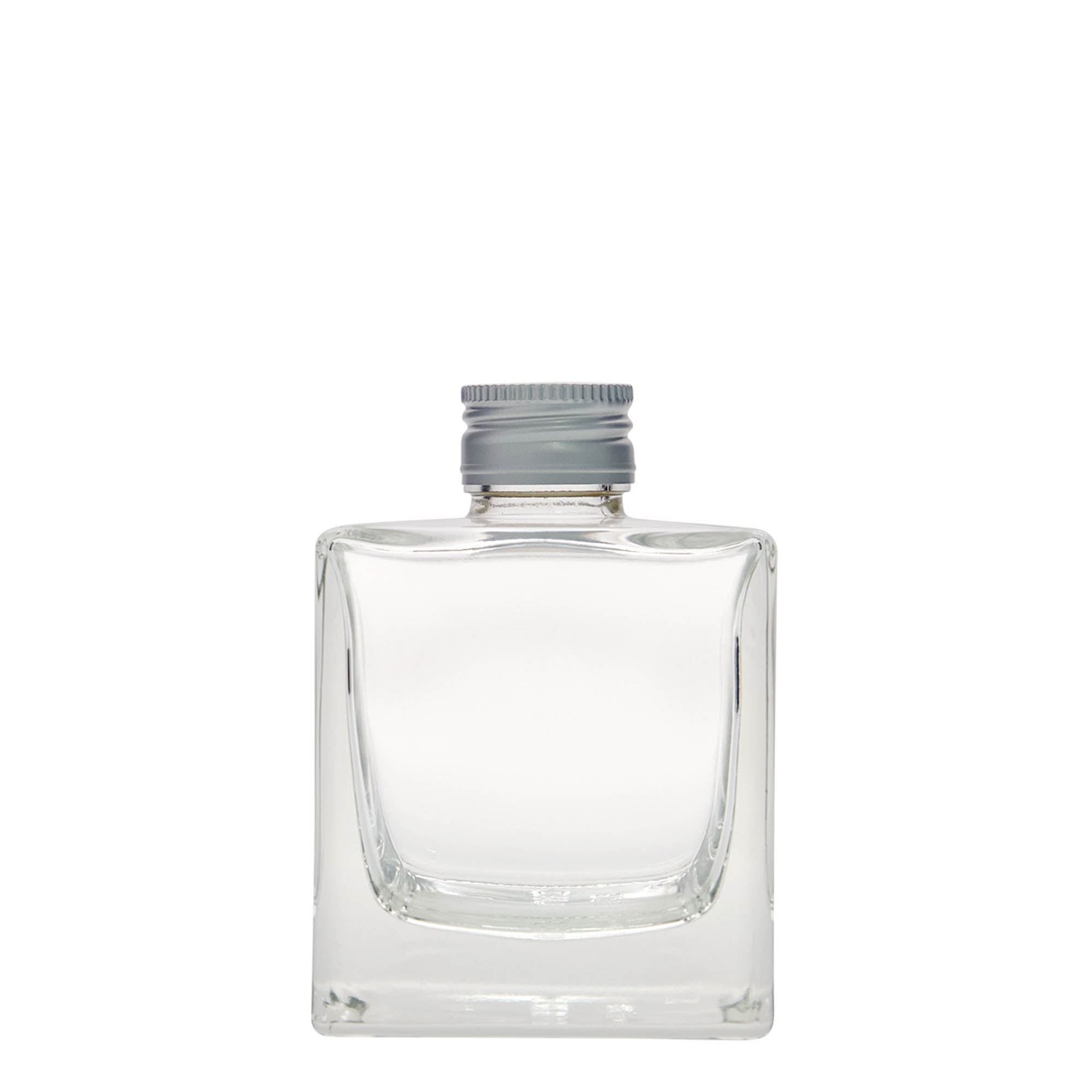 200 ml glass bottle ‘Cube’, square, opening: PP 28