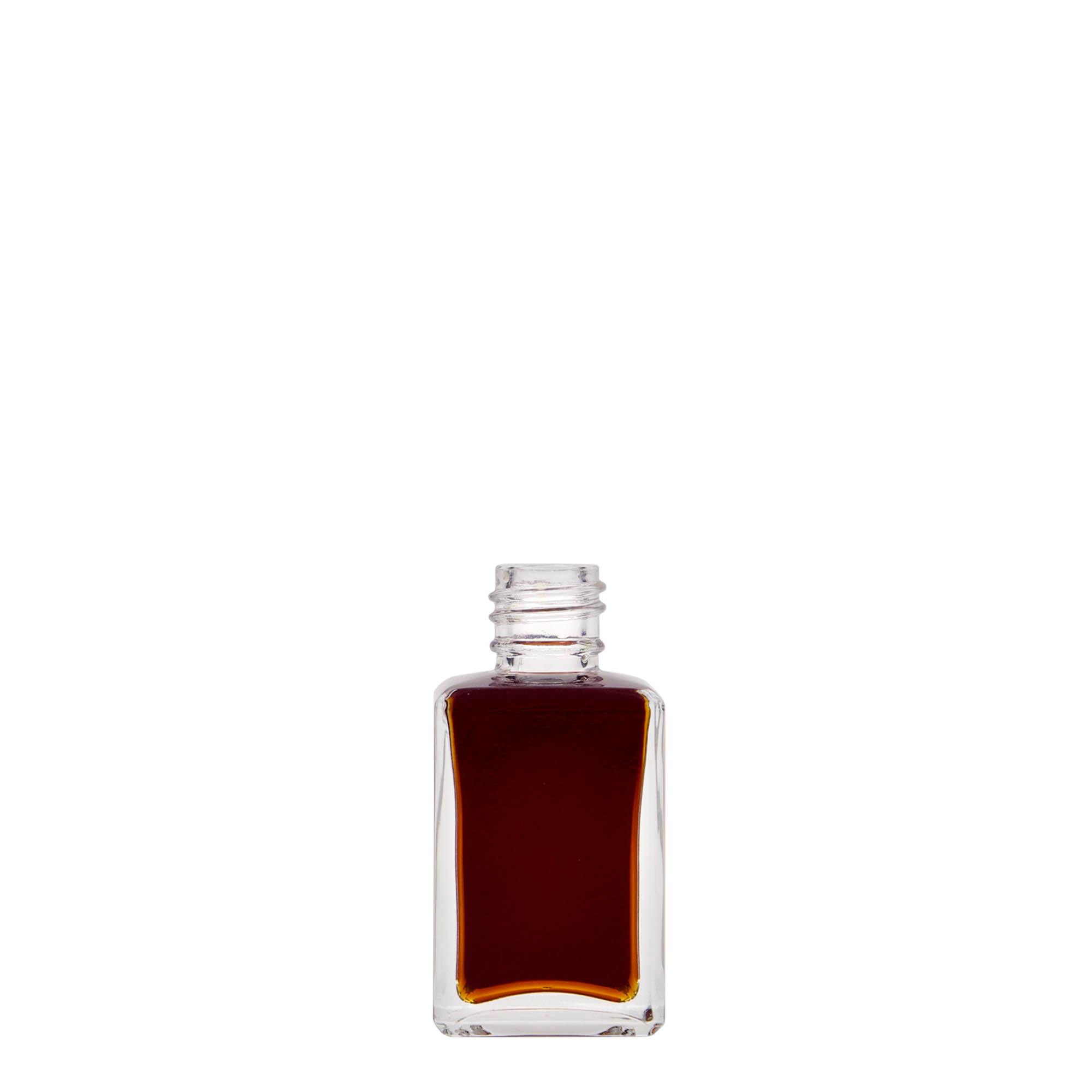 30 ml glass bottle 'Tamme', square, opening: PP 18 30 ml glass bottle 'Tamme', square, opening: PP 18