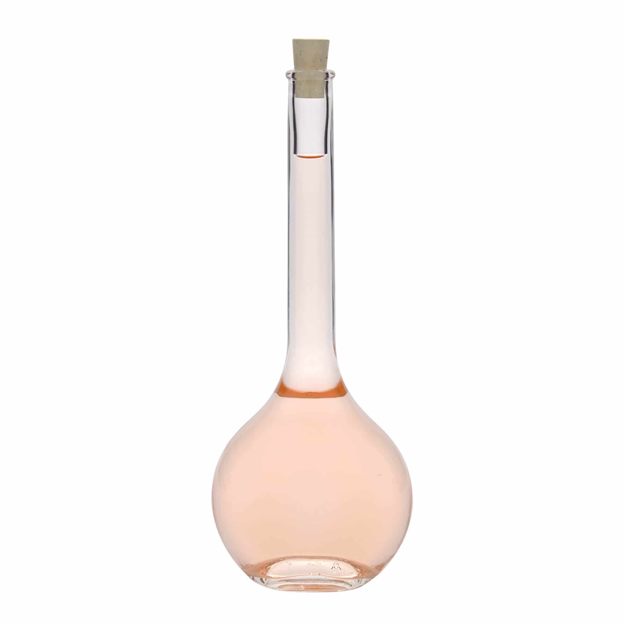 500 ml glass bottle 'Contessa', oval, opening: cork