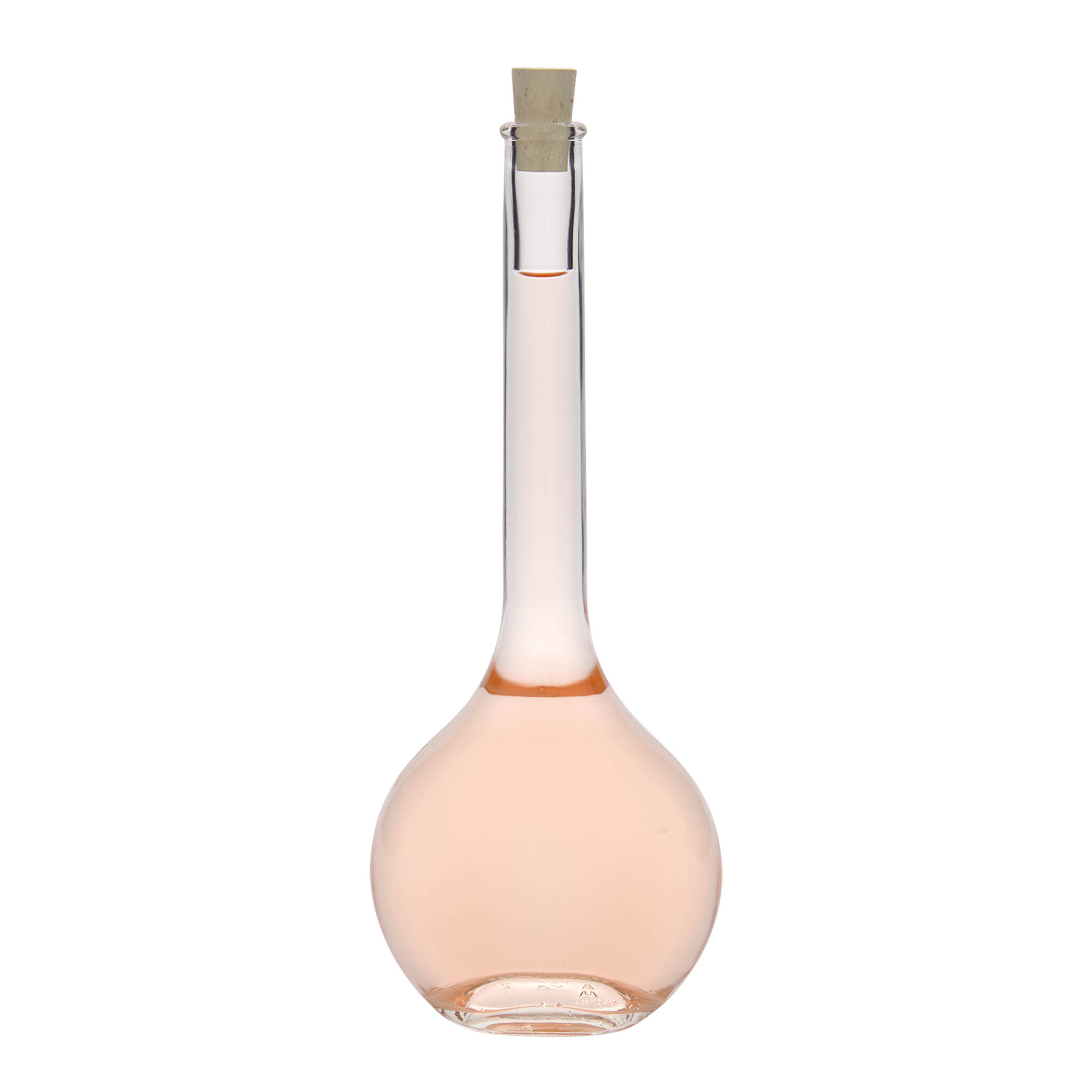 500 ml glass bottle ‘Contessa’, oval, opening: cork