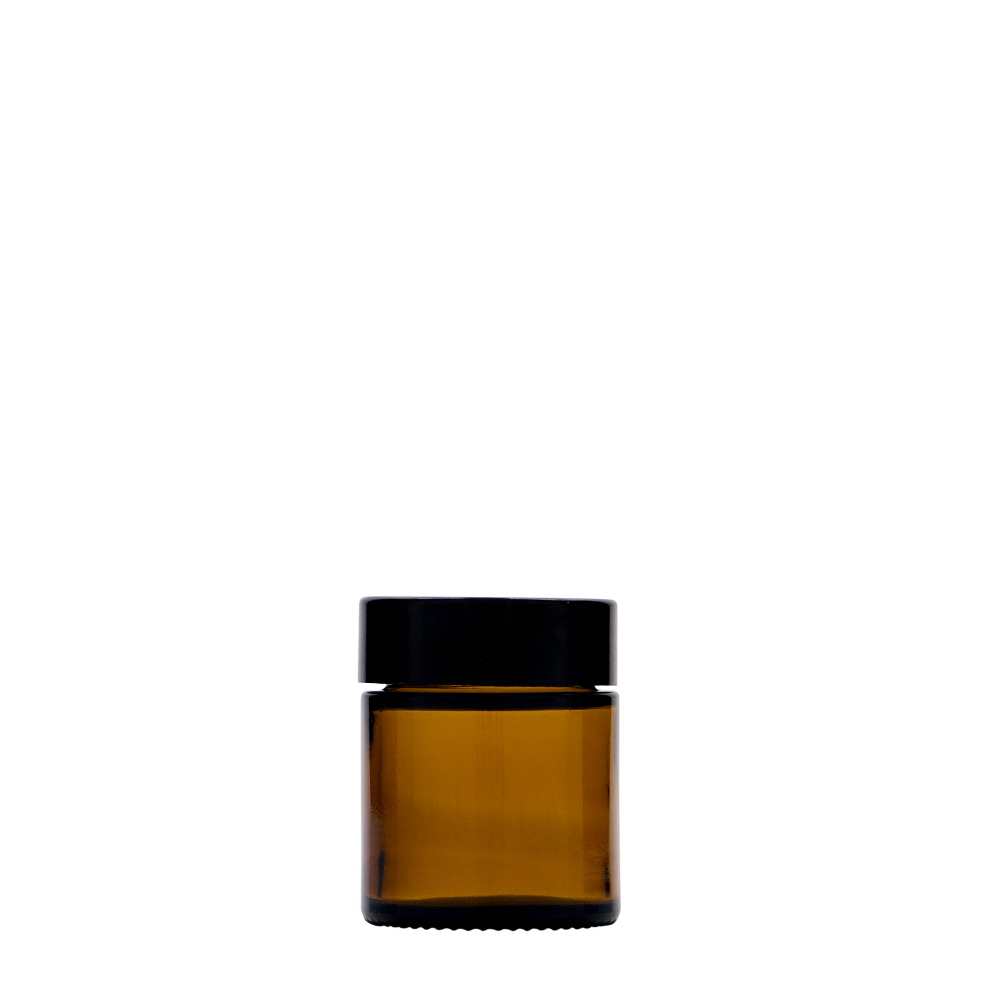 30 ml jar ‘Brown Line’, glass, brown, opening: screw cap