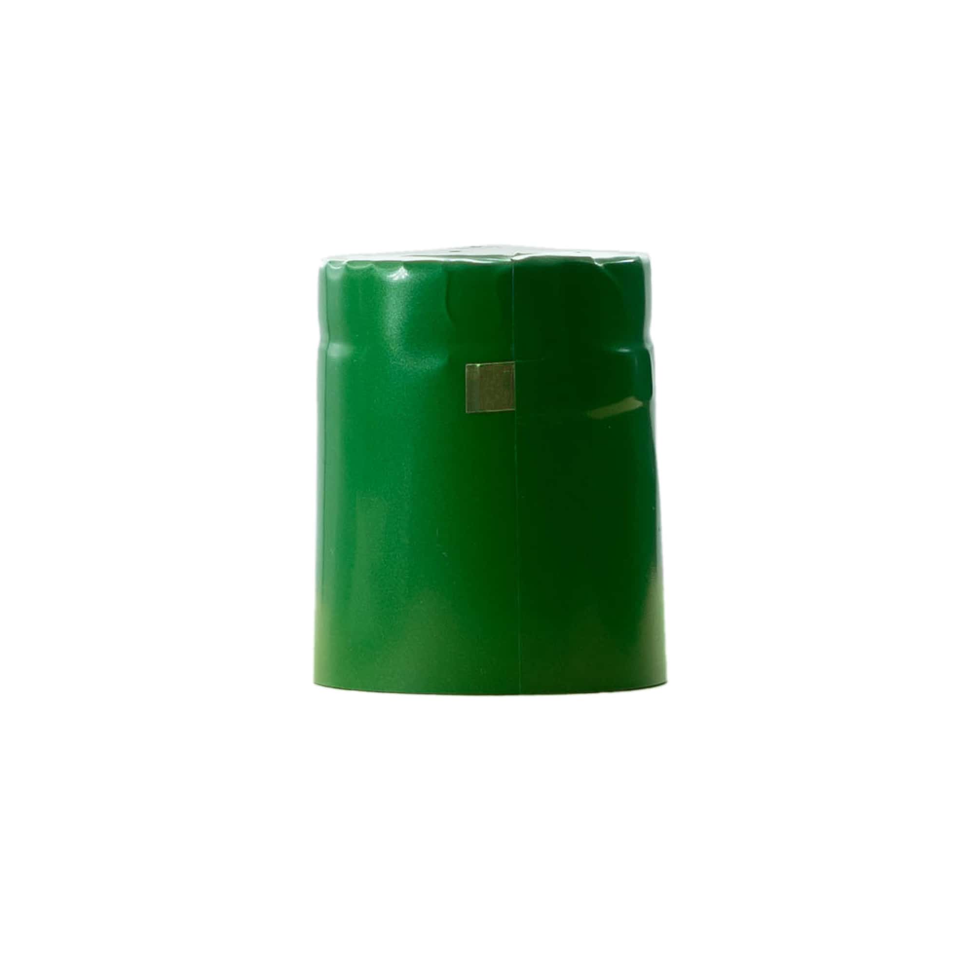 Shrink capsule 32x41, PVC plastic, green