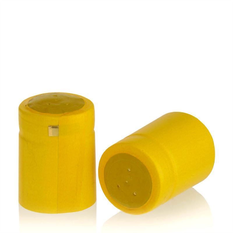 Shrink capsule 32x41, PVC plastic, yellow Shrink capsule 32x41, PVC plastic, yellow
