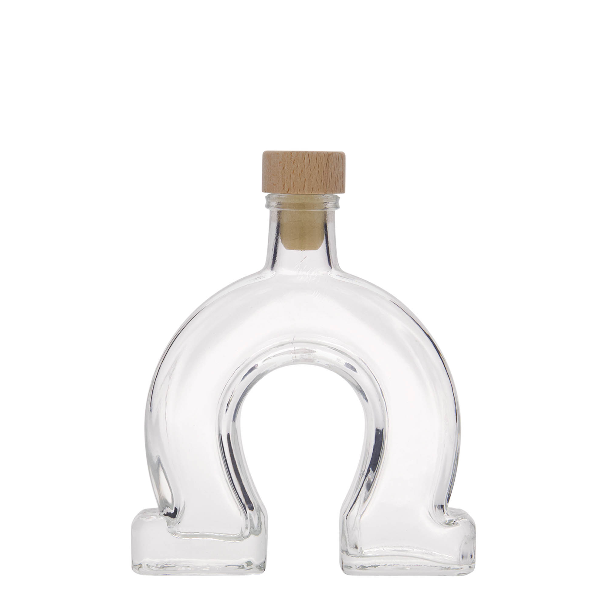 100 ml glass bottle 'Horseshoe', closure: cork
