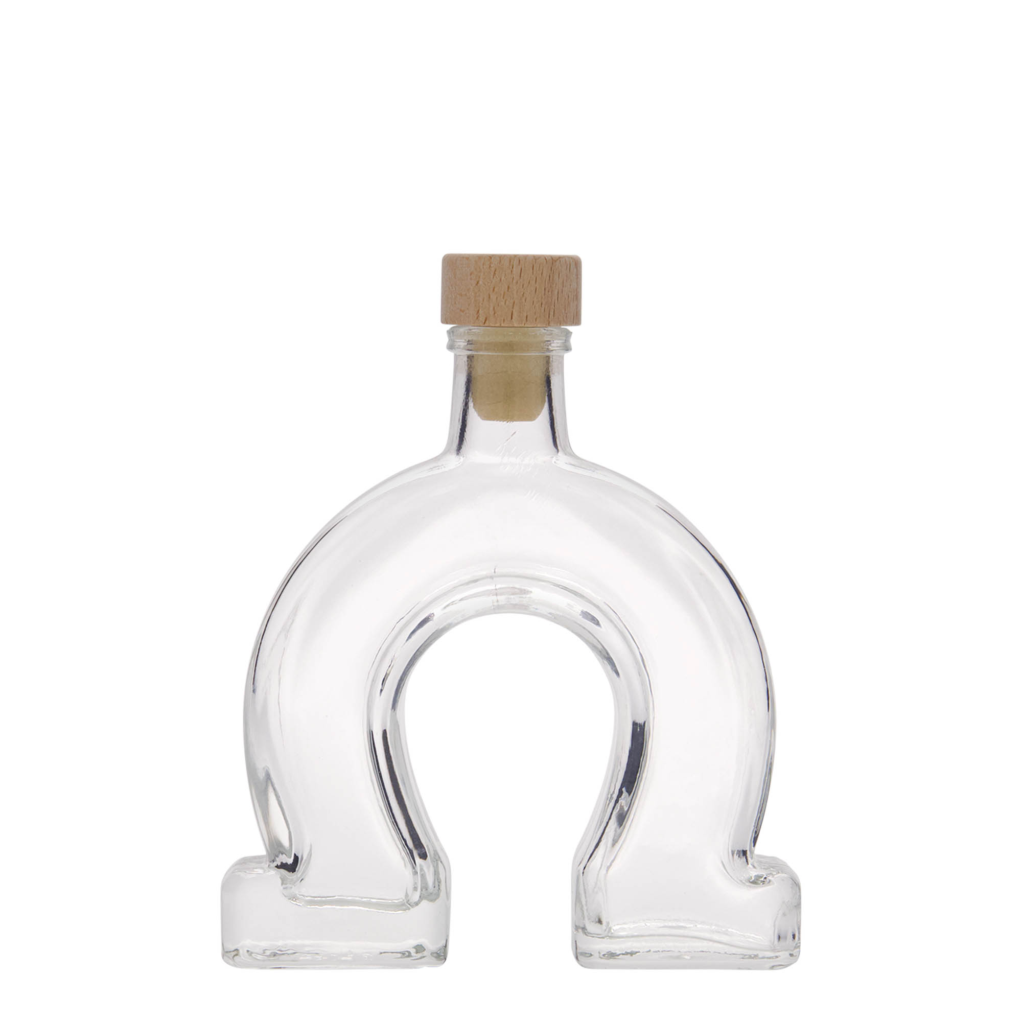 100 ml glass bottle 'Horseshoe', opening: cork