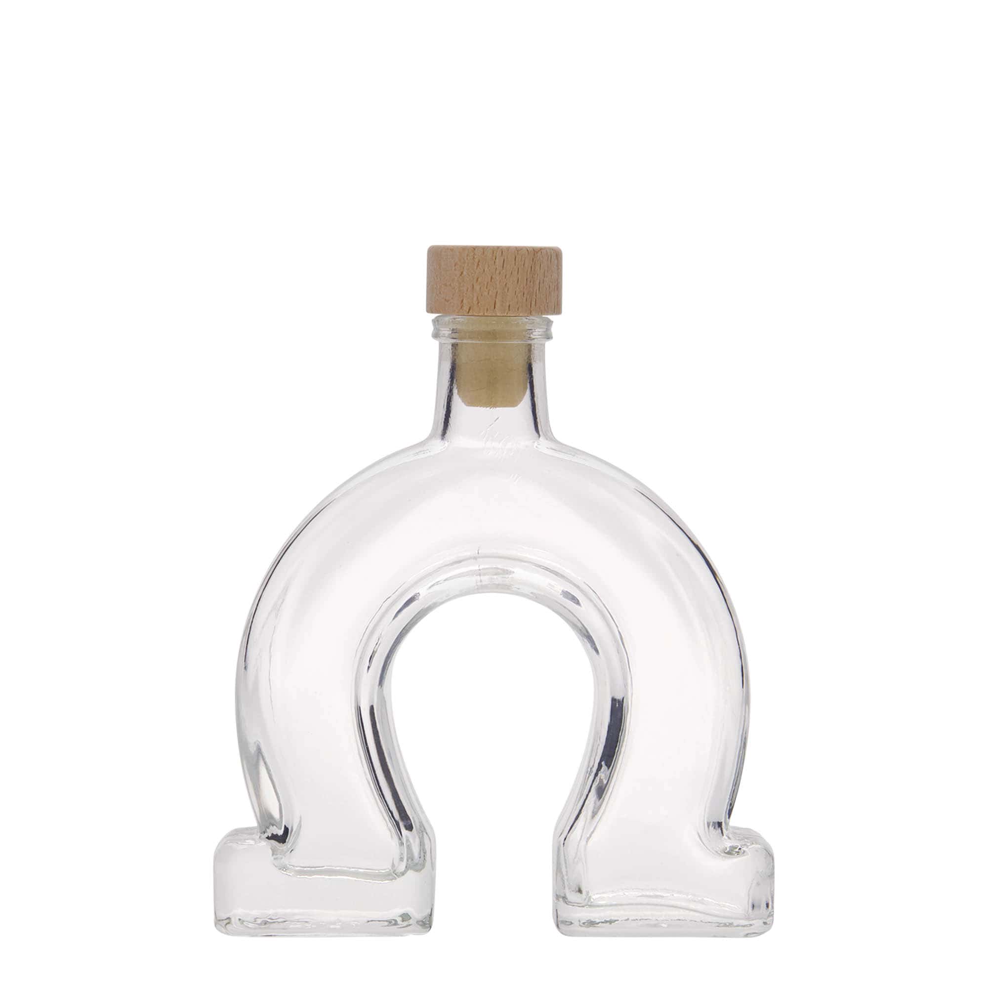 100 ml glass bottle 'Horseshoe', opening: cork