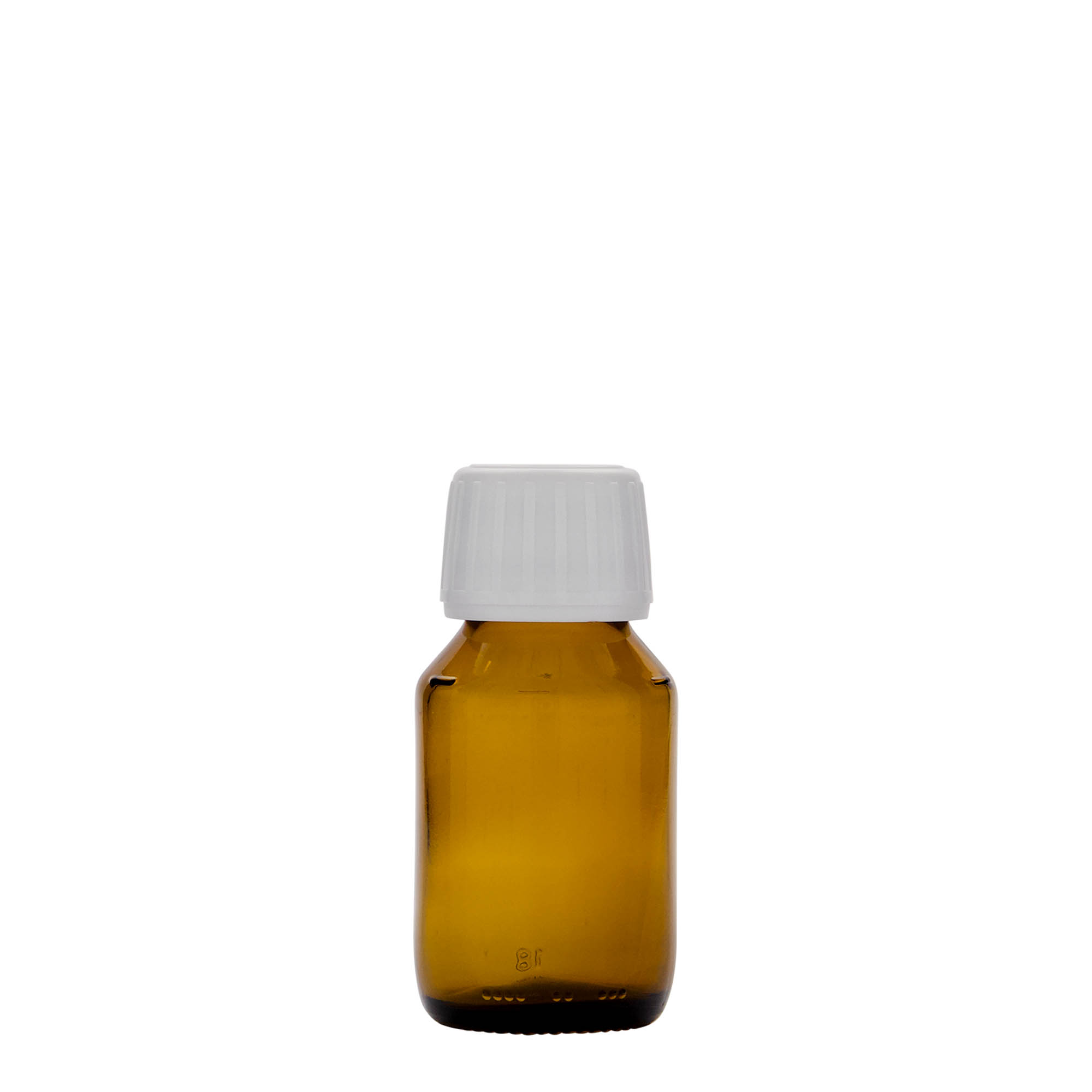 50 ml medical bottle, brown, glass, opening: PP 28 50 ml medical bottle, brown, glass, opening: PP 28