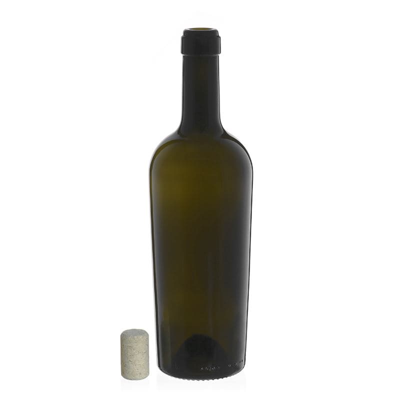 750 ml wine bottle 'Imperiale', antique green, neck: cork