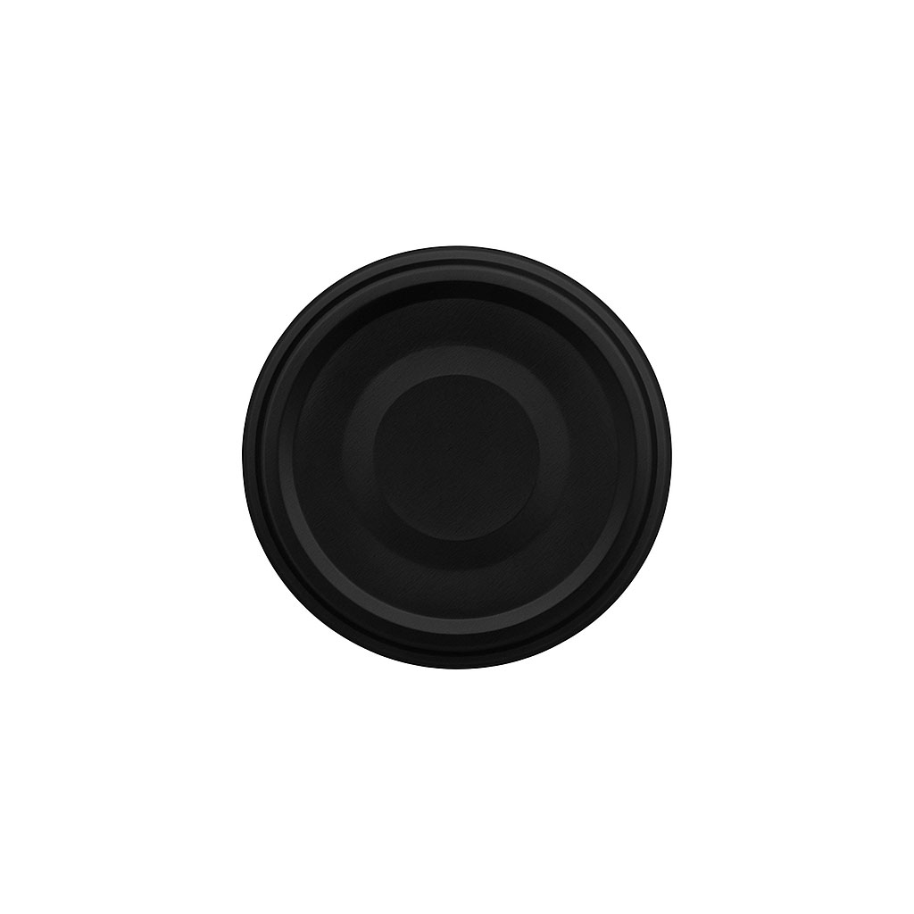 Twist-off lid, tinplate, black, for opening: TO 48