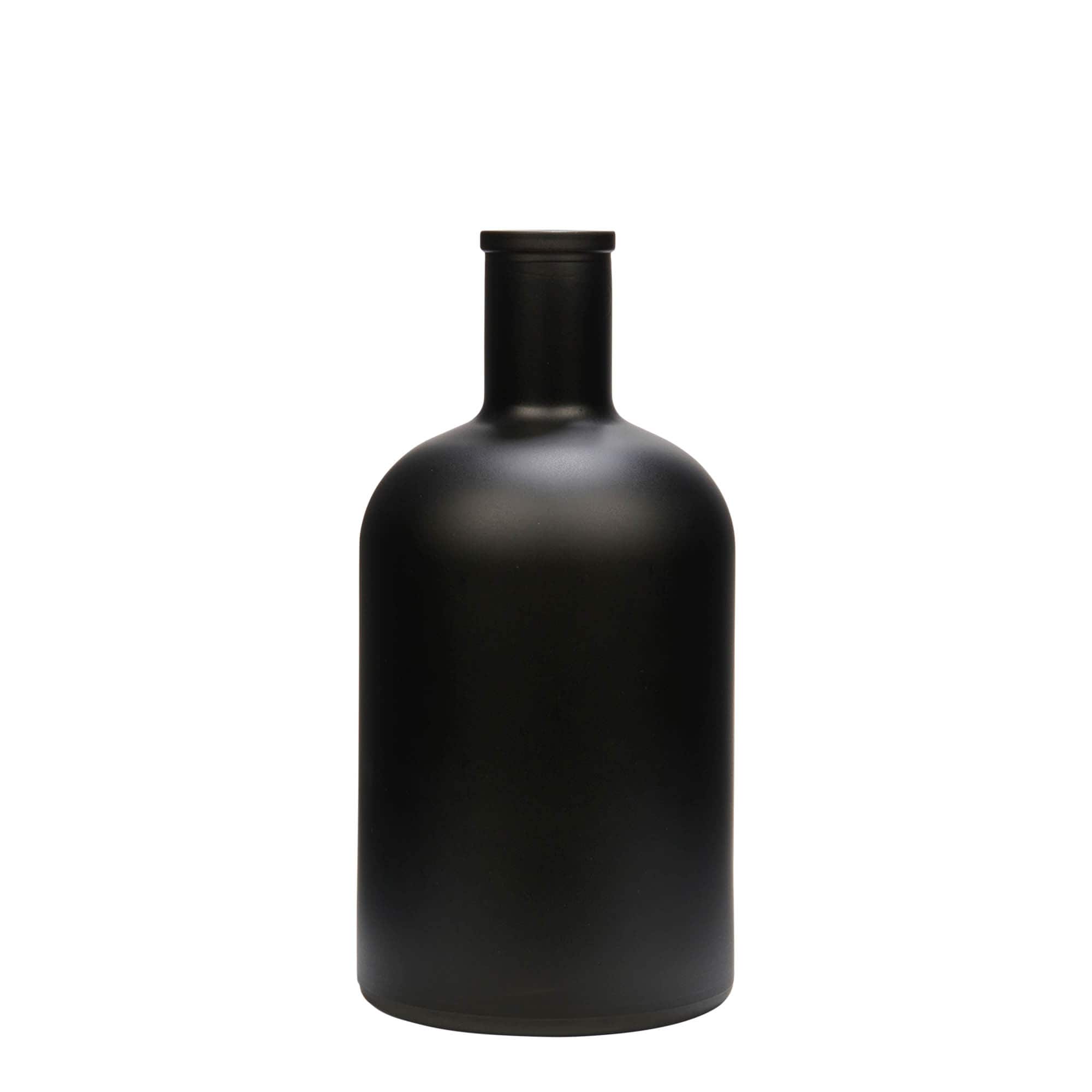 700 ml glass bottle 'Gerardino', black, opening: cork