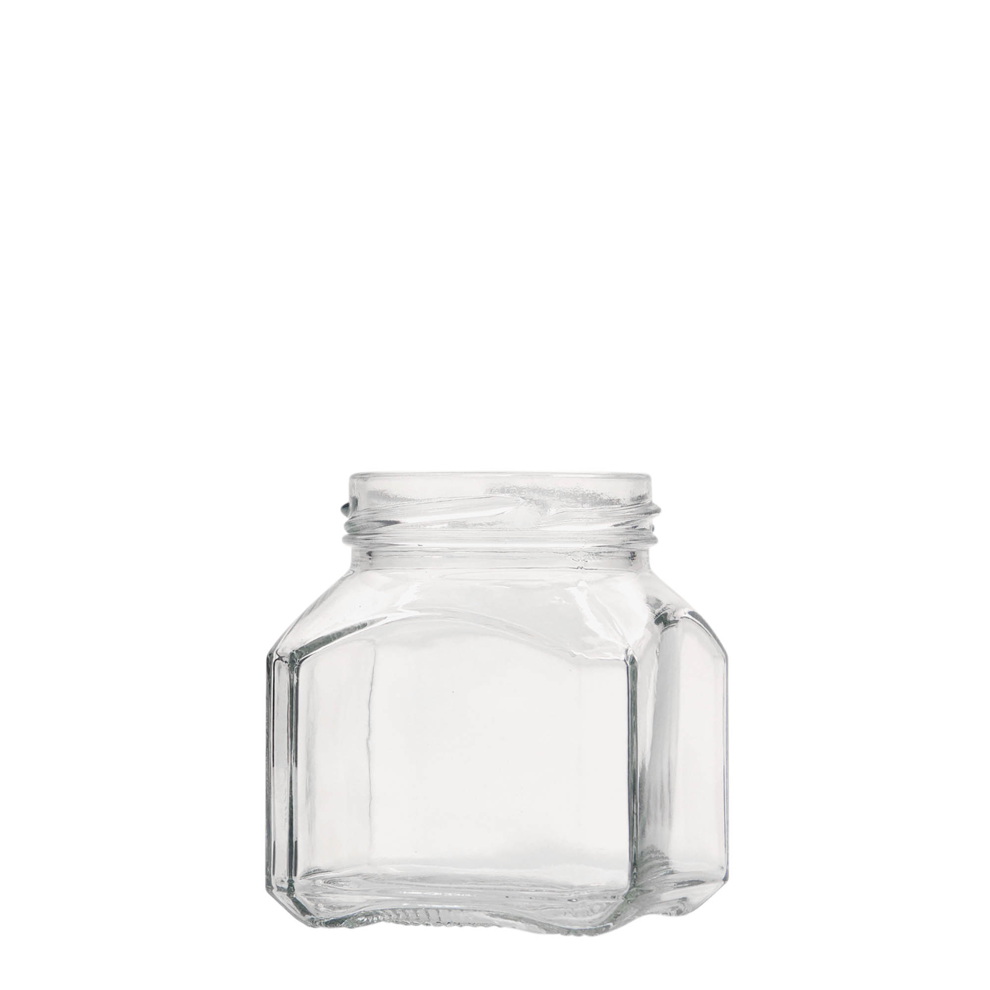 212 ml square glass ‘Milan’, opening: Twist-off (TO 58)