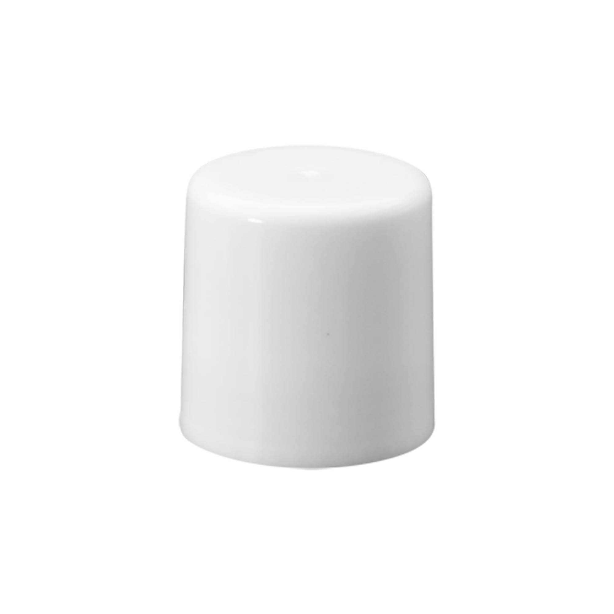 Cap for 50 ml roll-on bottle, PP plastic, white, for opening: screw cap Cap for 50 ml roll-on bottle, PP plastic, white, for opening: screw cap