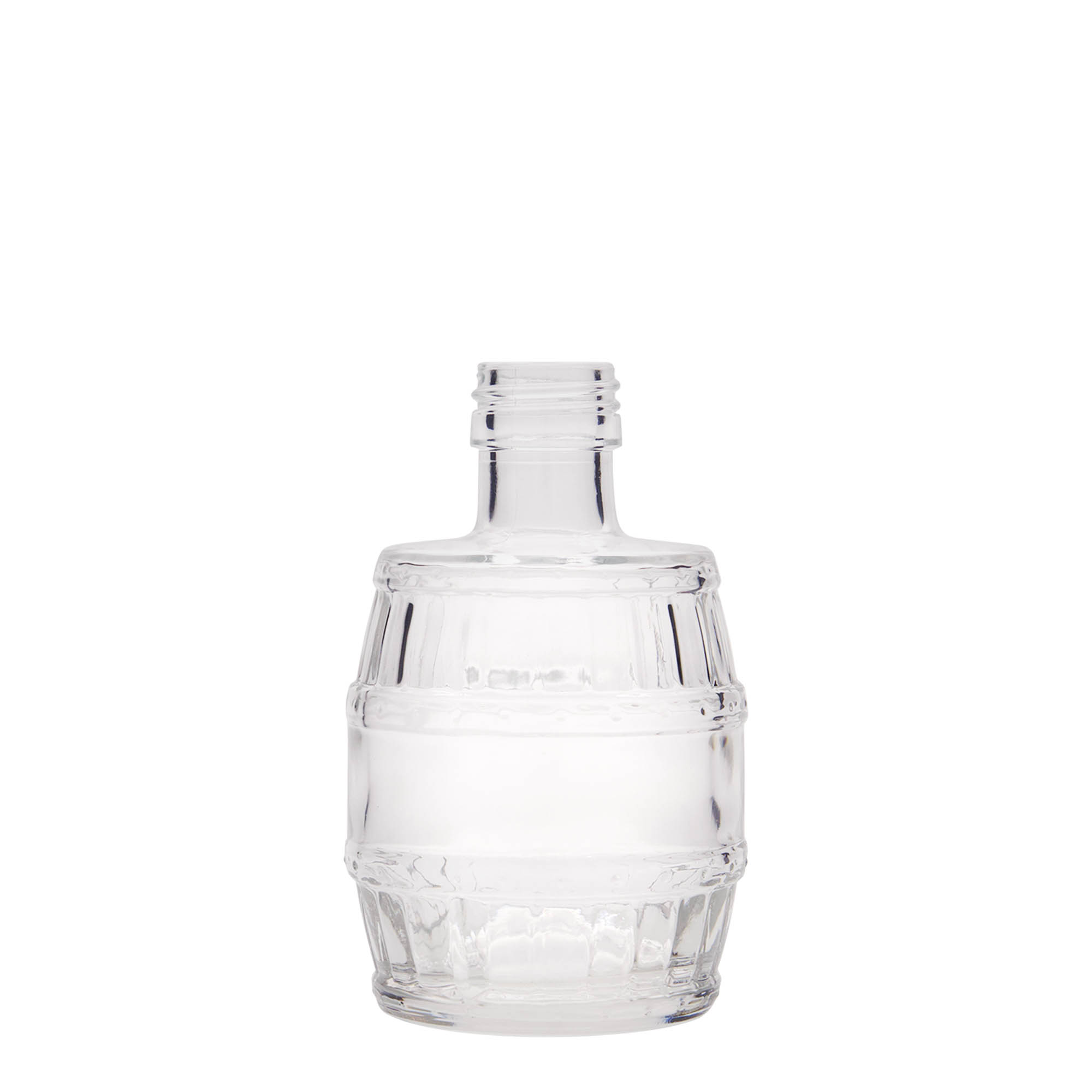 200 ml glass bottle ‘barrel’, opening: PP 28
