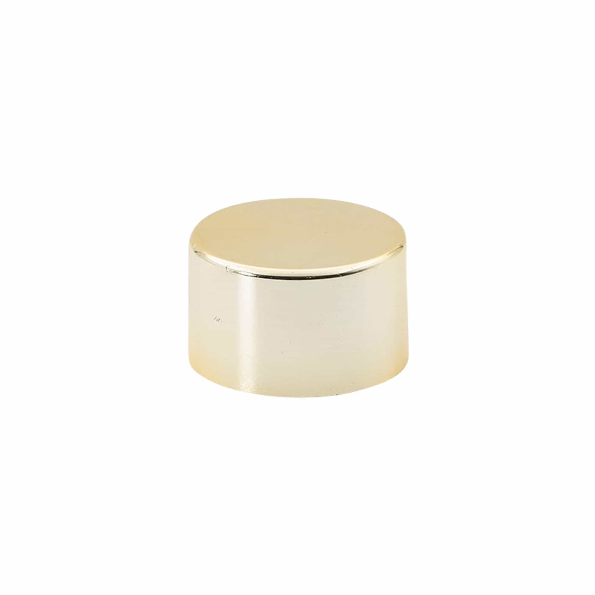Screw cap, metal-plastic, gold, for opening: PP 28