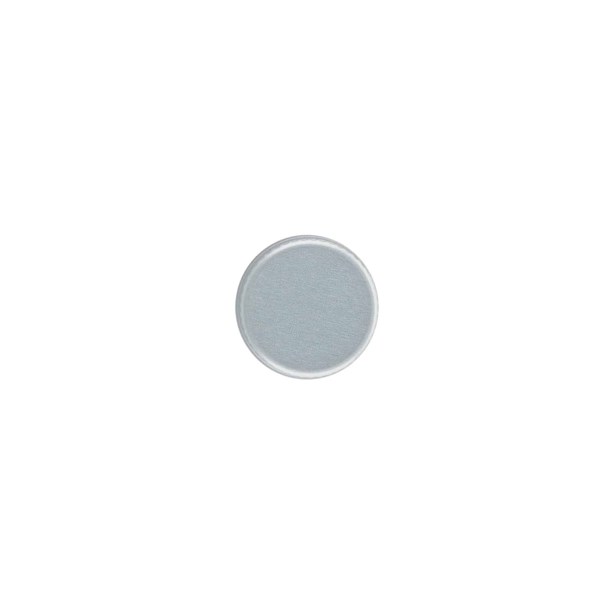 Screw cap, metal, silver, for opening: PP 18