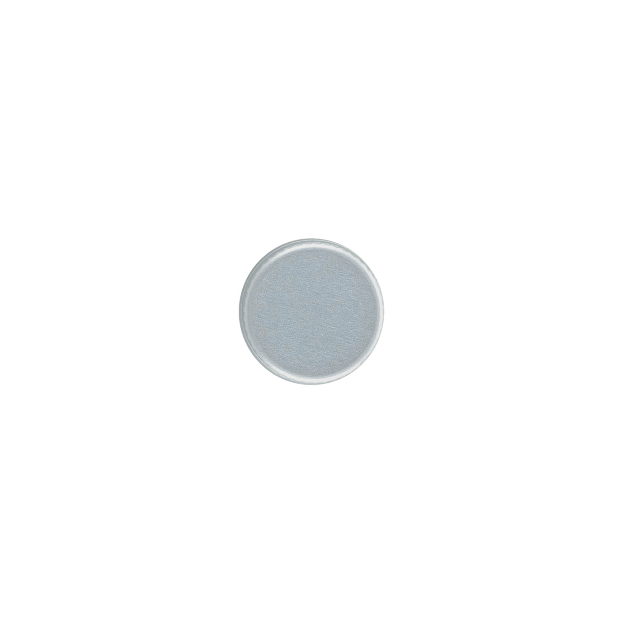 Screw cap, metal, silver, for opening: PP 18 Screw cap, metal, silver, for opening: PP 18