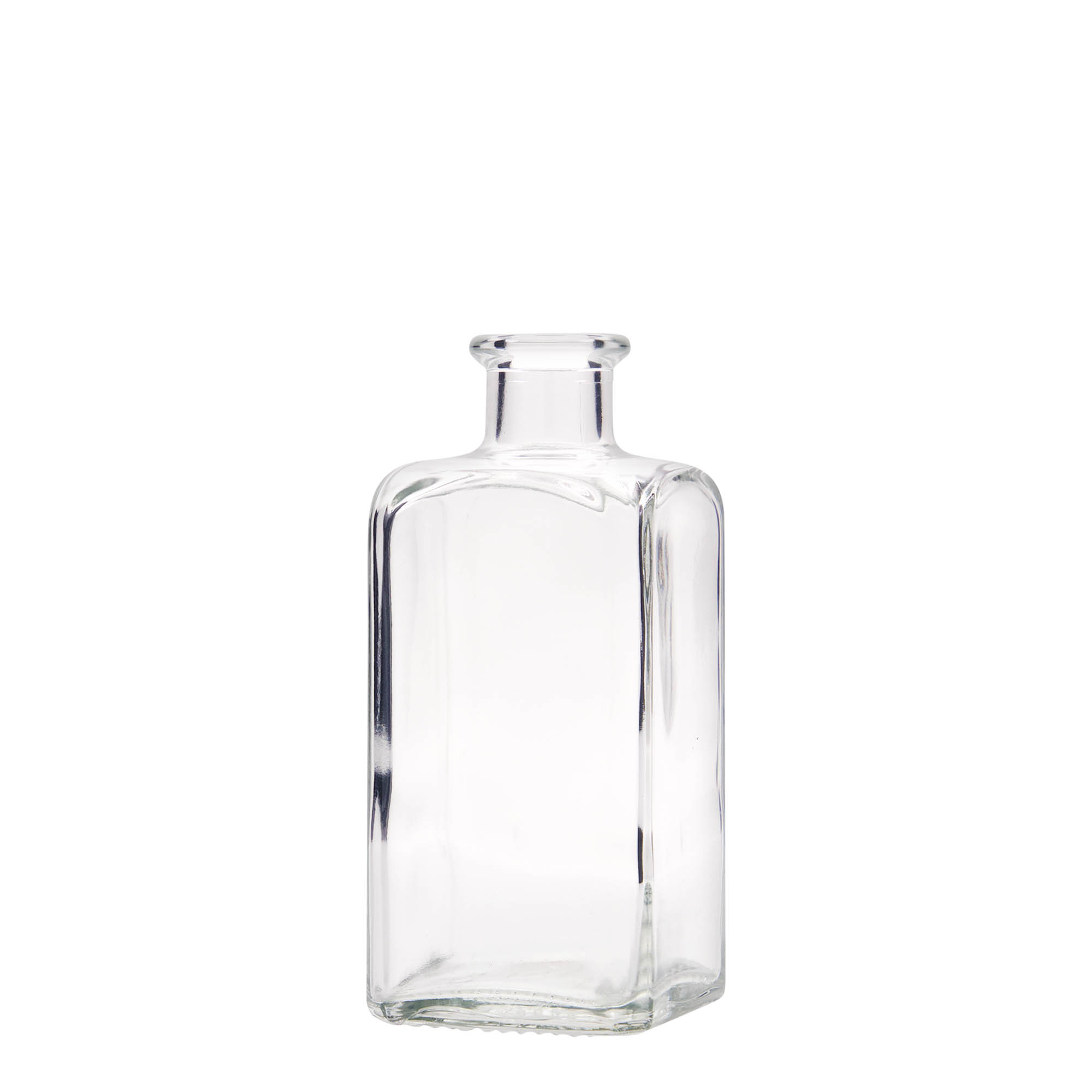 250 ml glass bottle Apothecary Carré, square, opening: cork
