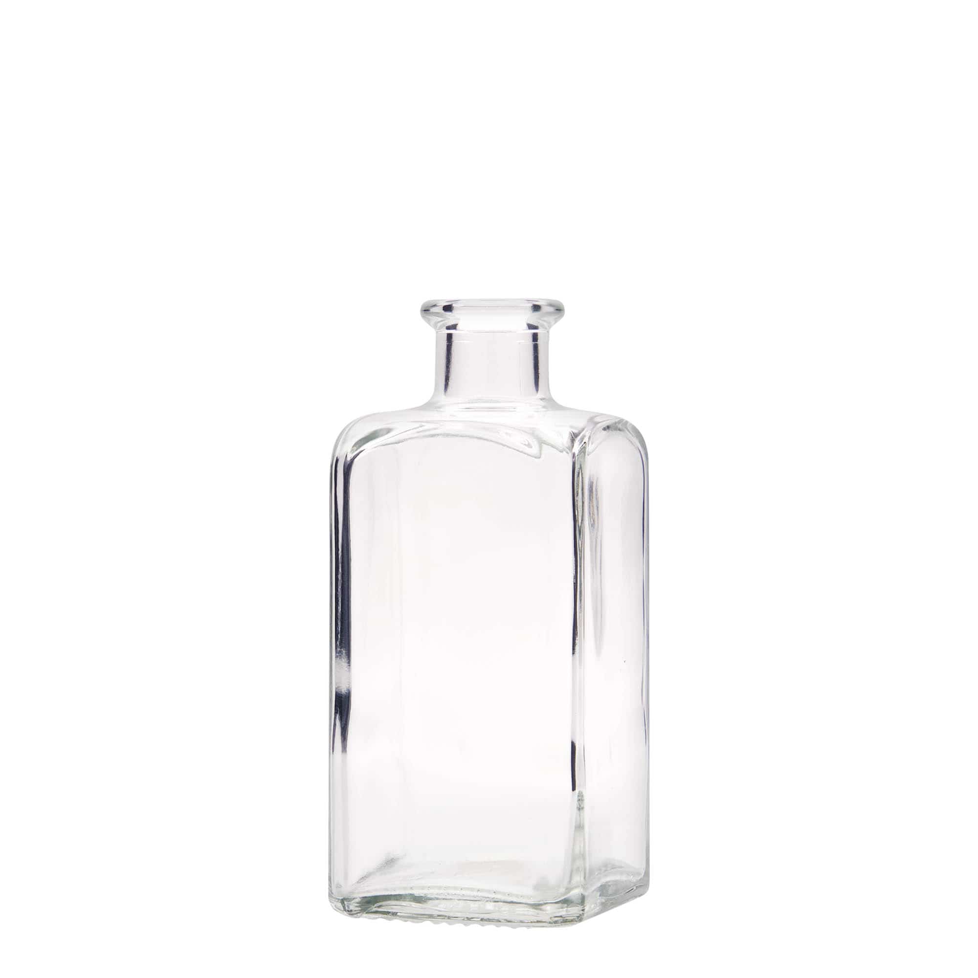 250 ml glass bottle Apothecary Carré, square, opening: cork
