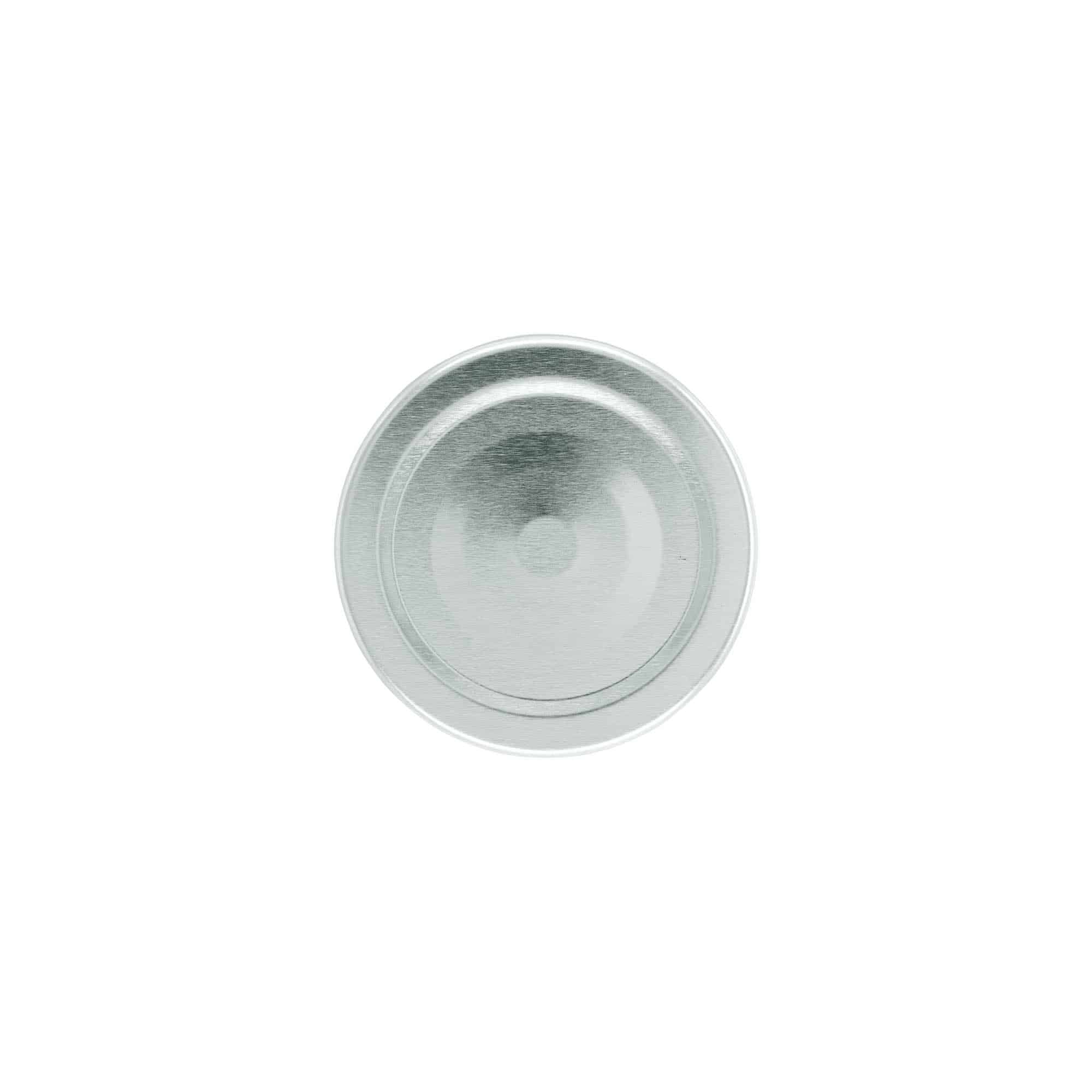 Deep twist off lid, tinplate, silver, for opening: Deep-TO 58