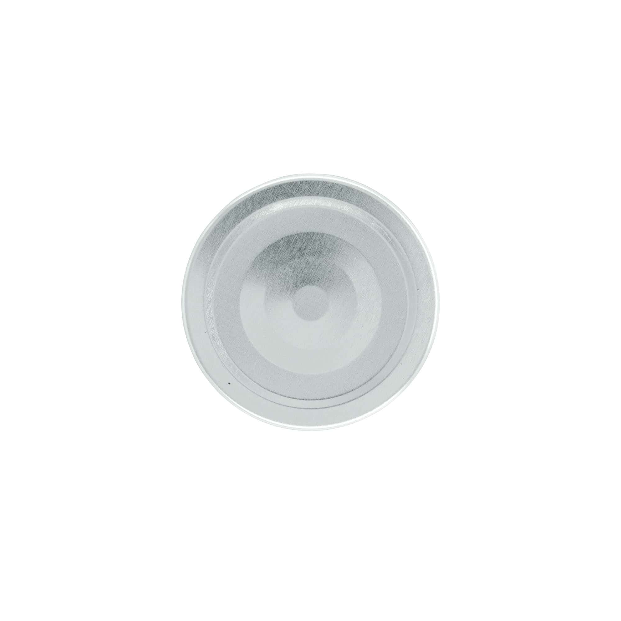 Deep twist-off cap, tinplate, silver, for opening: Deep-TO 63 Deep twist-off cap, tinplate, silver, for opening: Deep-TO 63