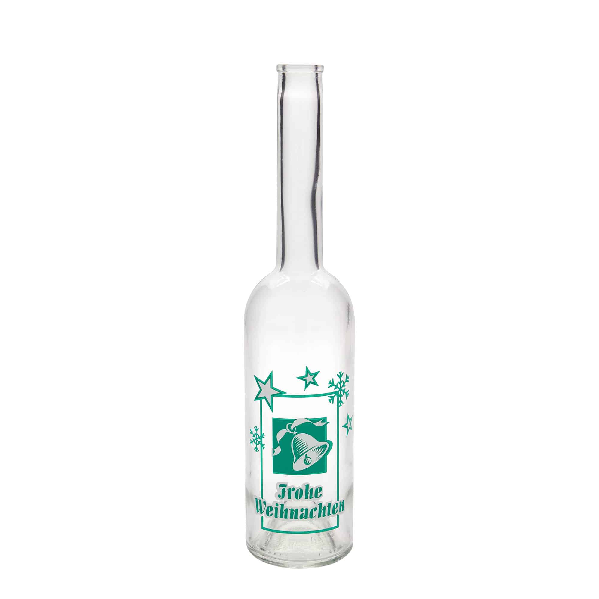 500 ml glass bottle 'Opera', motif: Merry Christmas, opening: cork