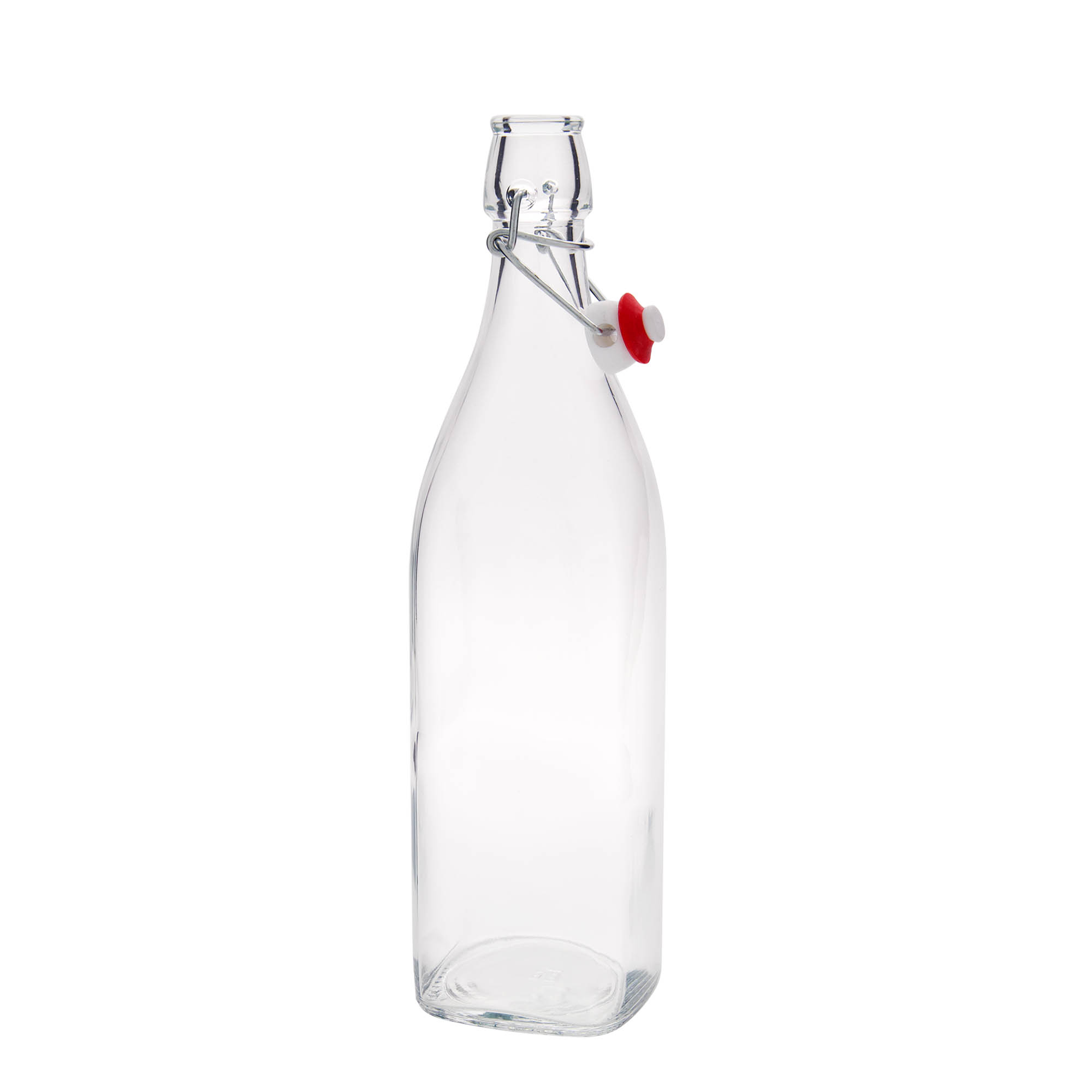 1,000 ml glass bottle 'Swing, square, opening: swing top closure 1,000 ml glass bottle 'Swing, square, opening: swing top closure
