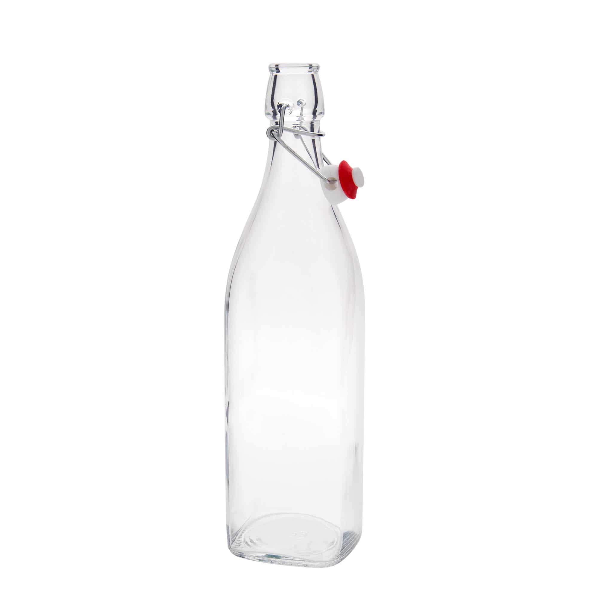 1,000 ml glass bottle 'Swing, square, opening: swing top closure