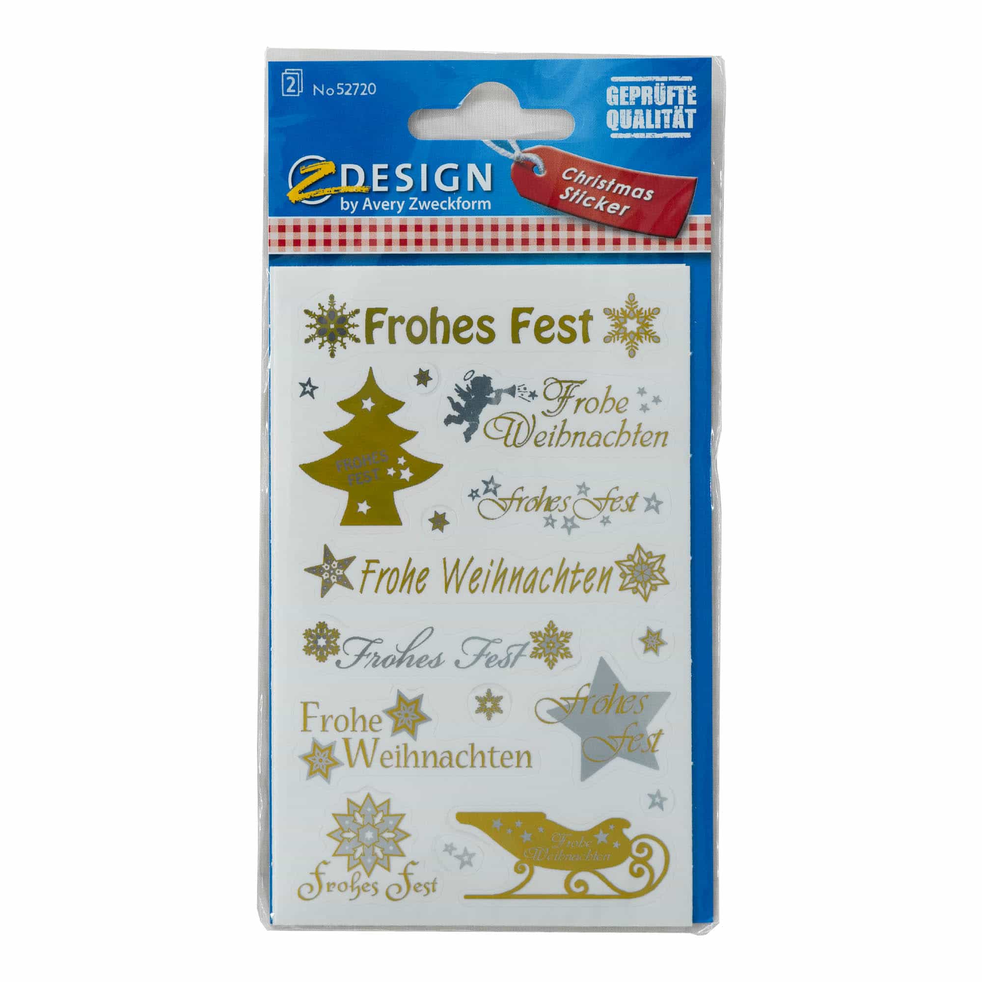 Zweckform stickers 'Christmas', paper, gold-silver