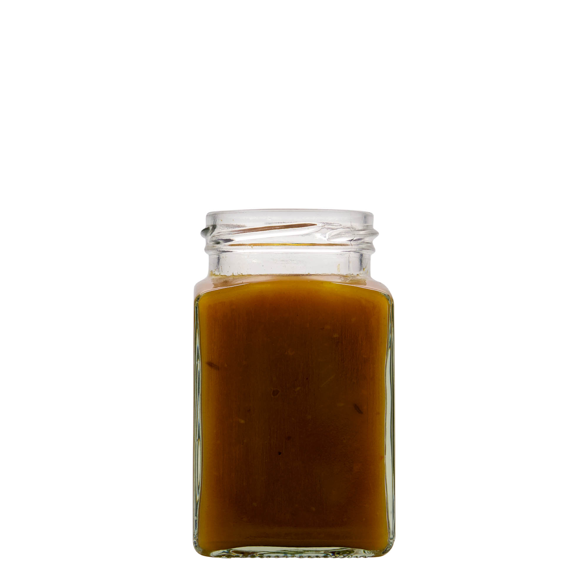 260 ml square glass, opening: Twist-off (TO 58) 260 ml square glass, opening: Twist-off (TO 58)