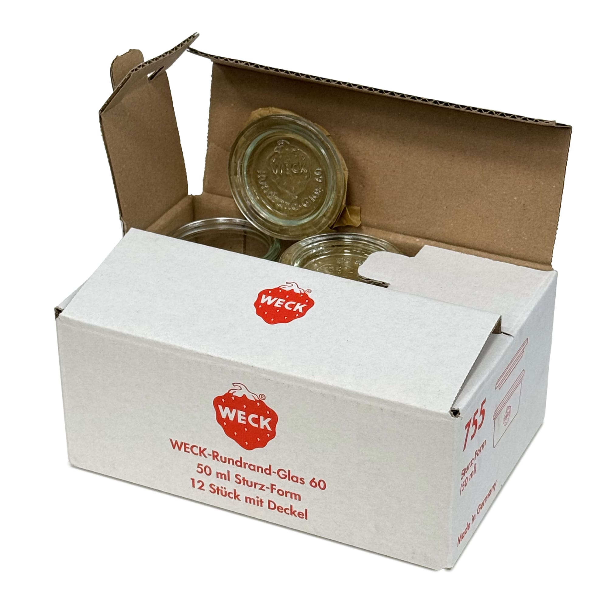 12x 50 ml WECK inverted jar with glass lid RR 60