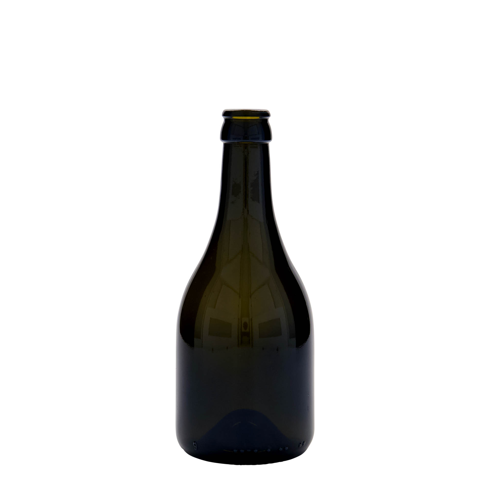 330 ml beer bottle ‘Horta’, glass, antique green, opening: crown cap