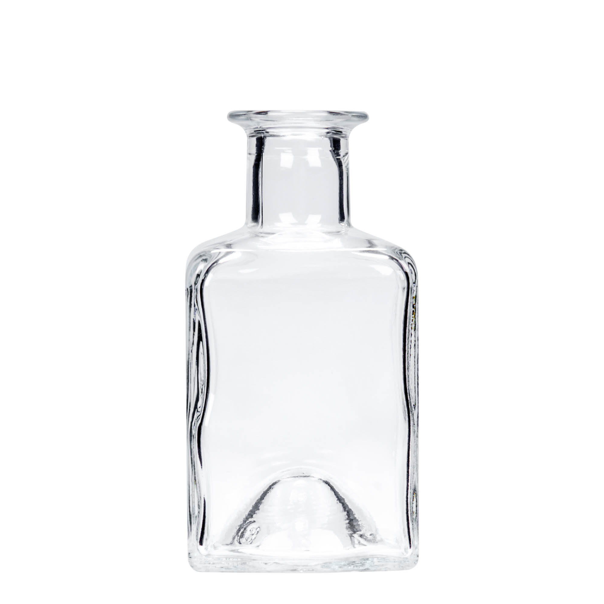 200 ml glass bottle 'Kubica', square, opening: cork