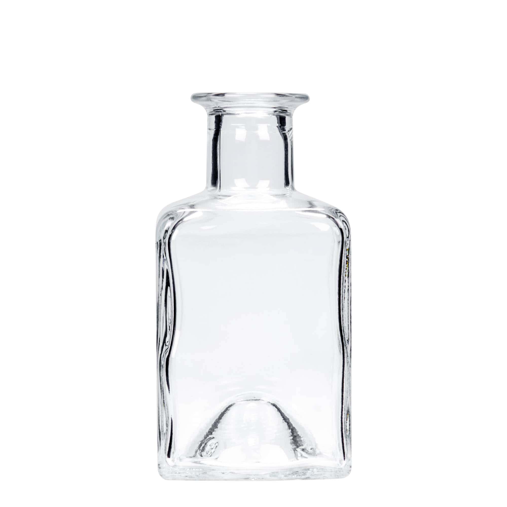 200 ml glass bottle ‘Kubica’, square, opening: cork
