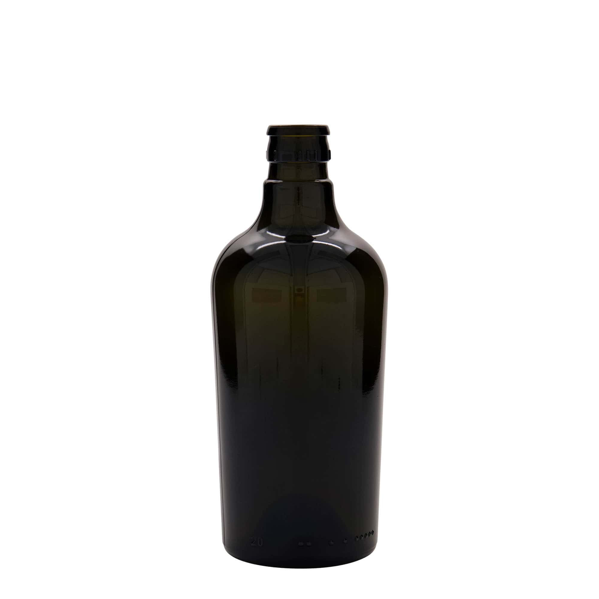 500 ml vinegar/oil bottle 'Oleum', glass, antique green, opening: DOP