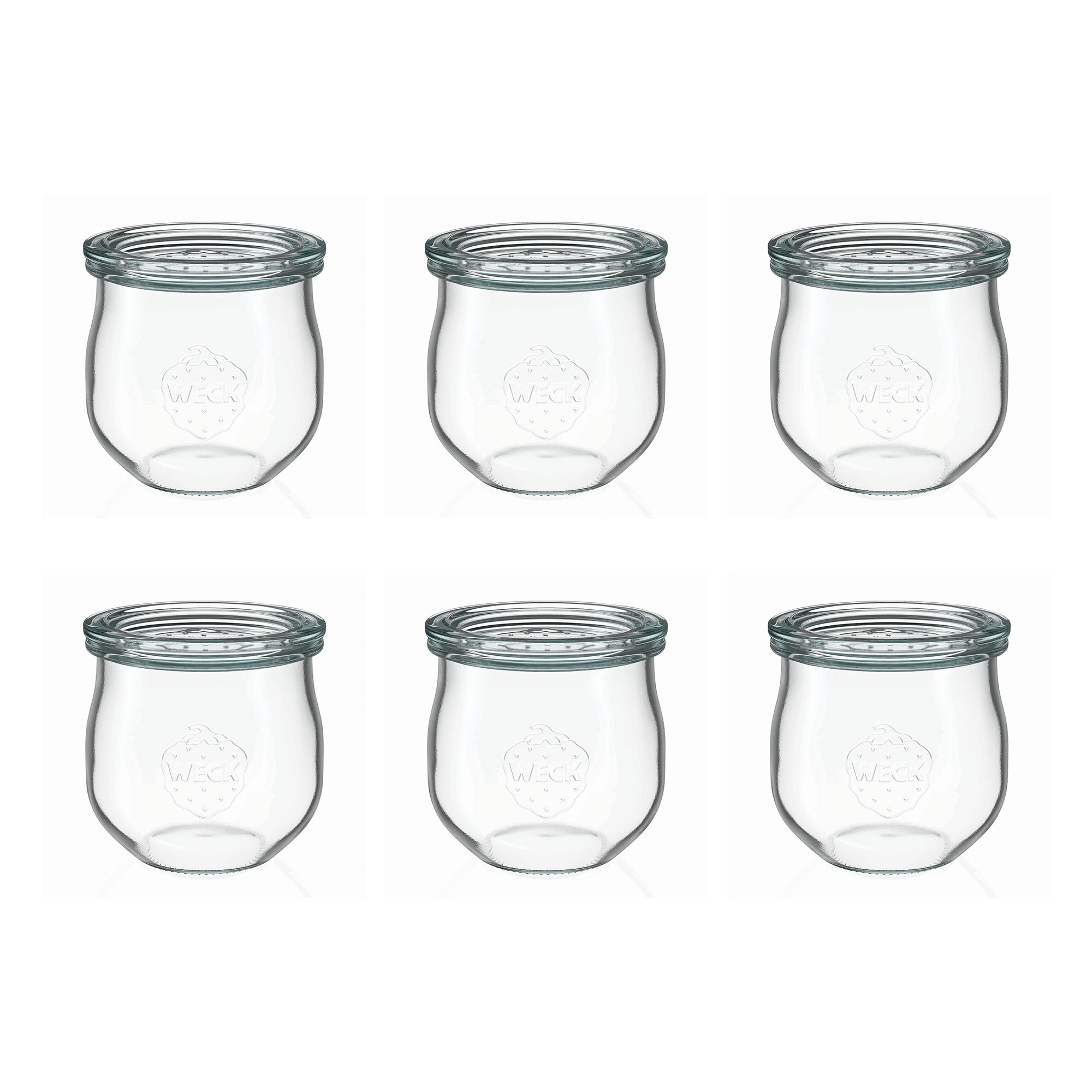 6x 370 ml WECK tulip jar with glass lid RR 80