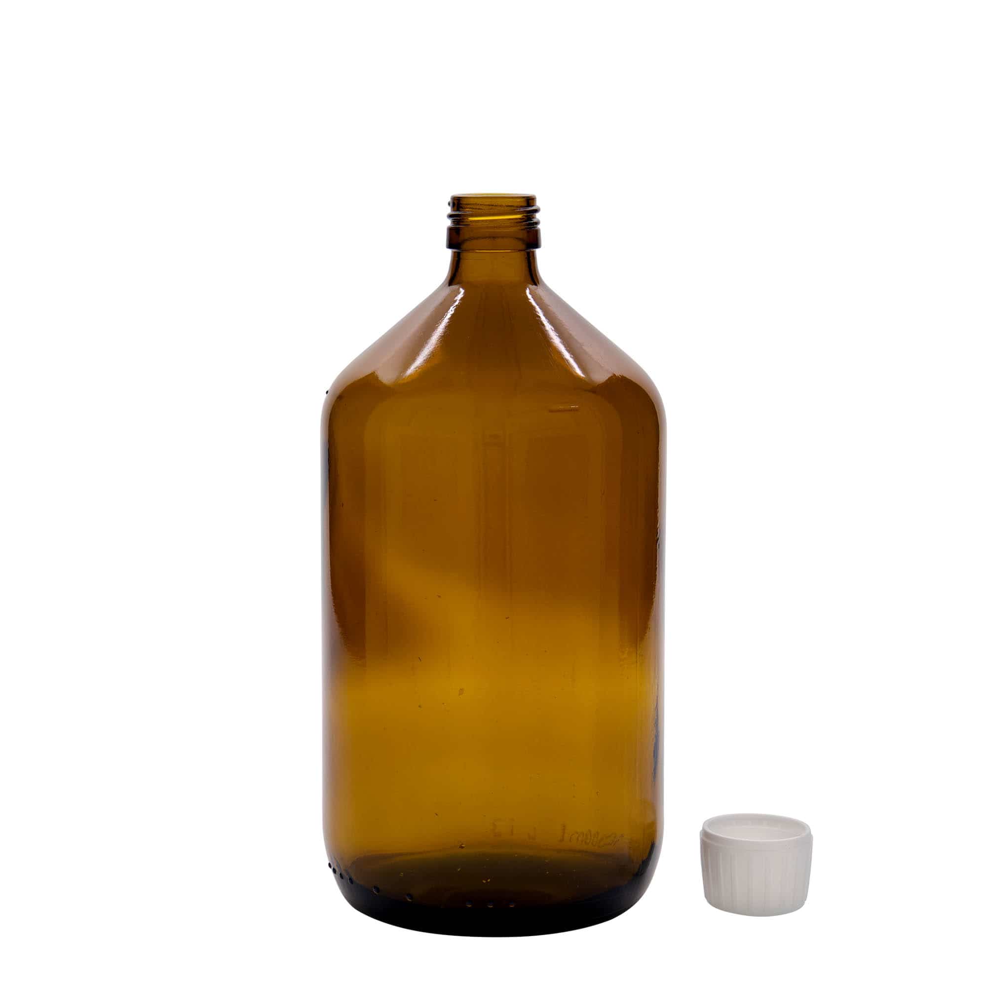 1,000 ml medicine bottle, brown, glass, closure: PP 28