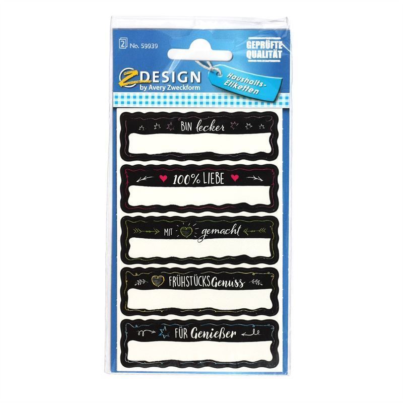 Zweckform labels 'Homemade', rectangular, paper, black Zweckform labels 'Homemade', rectangular, paper, black