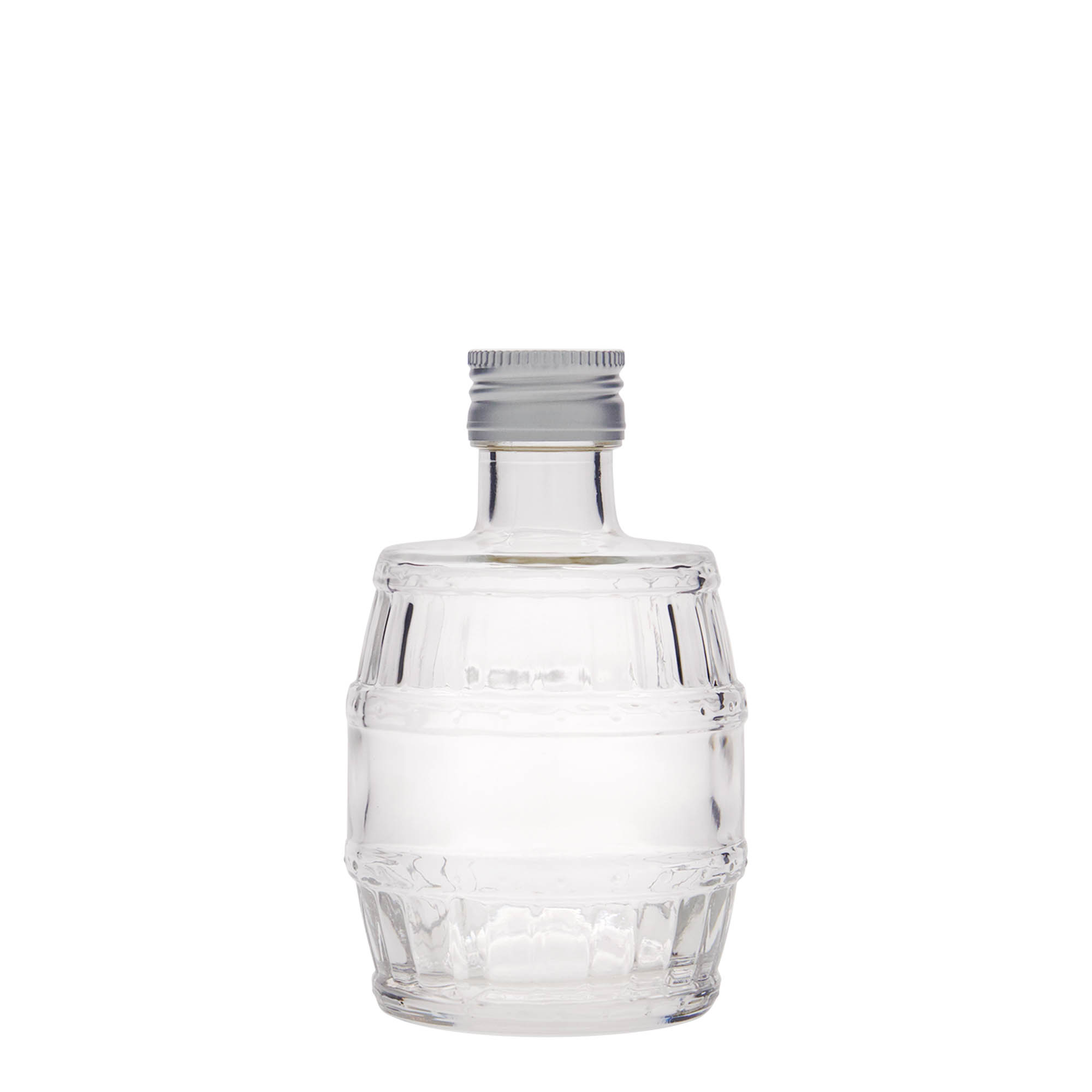 200 ml glass bottle 'barrel', opening: PP 28 200 ml glass bottle 'barrel', opening: PP 28