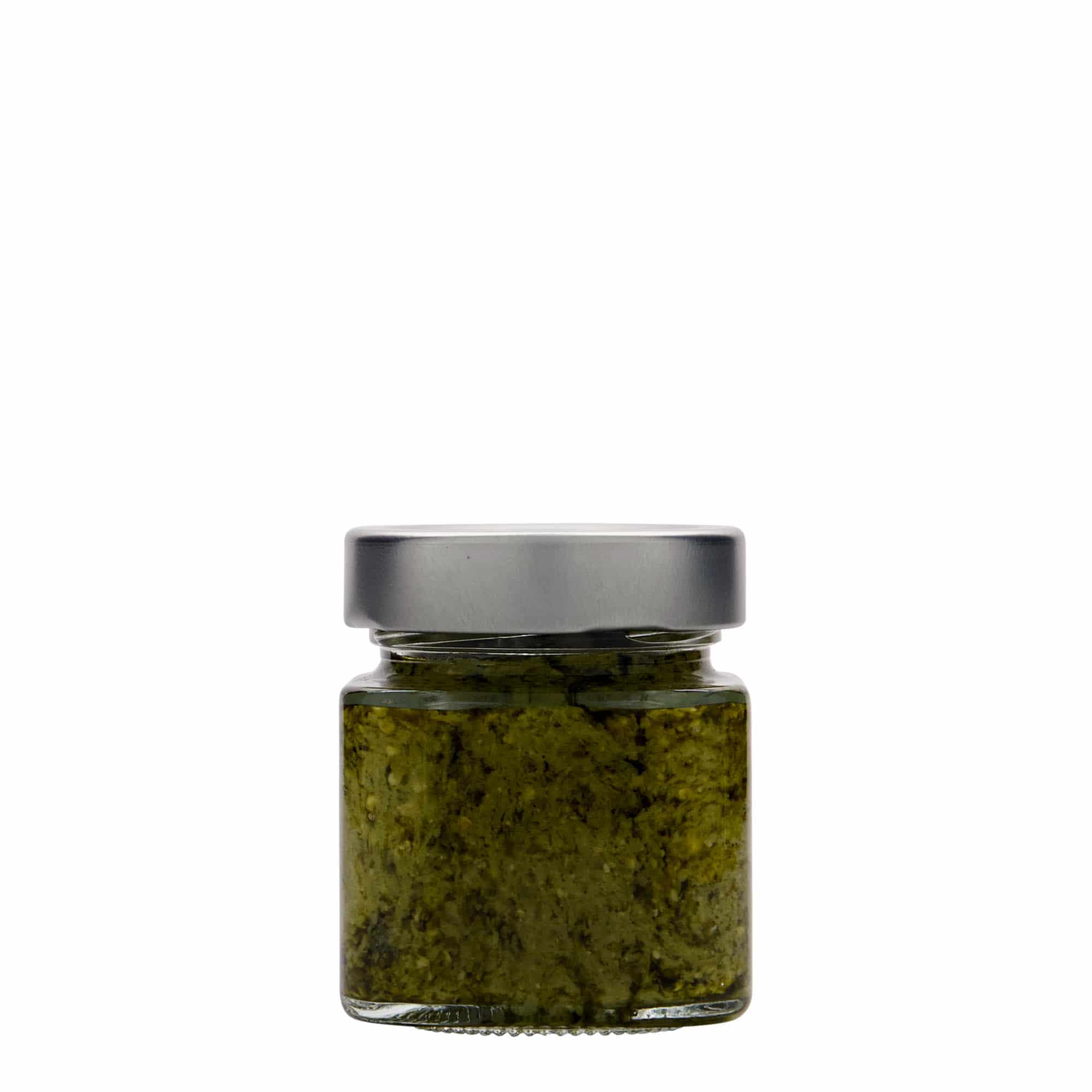 156 ml square glass 'Funny', opening: Deep-Twist-Off (DTO 58)