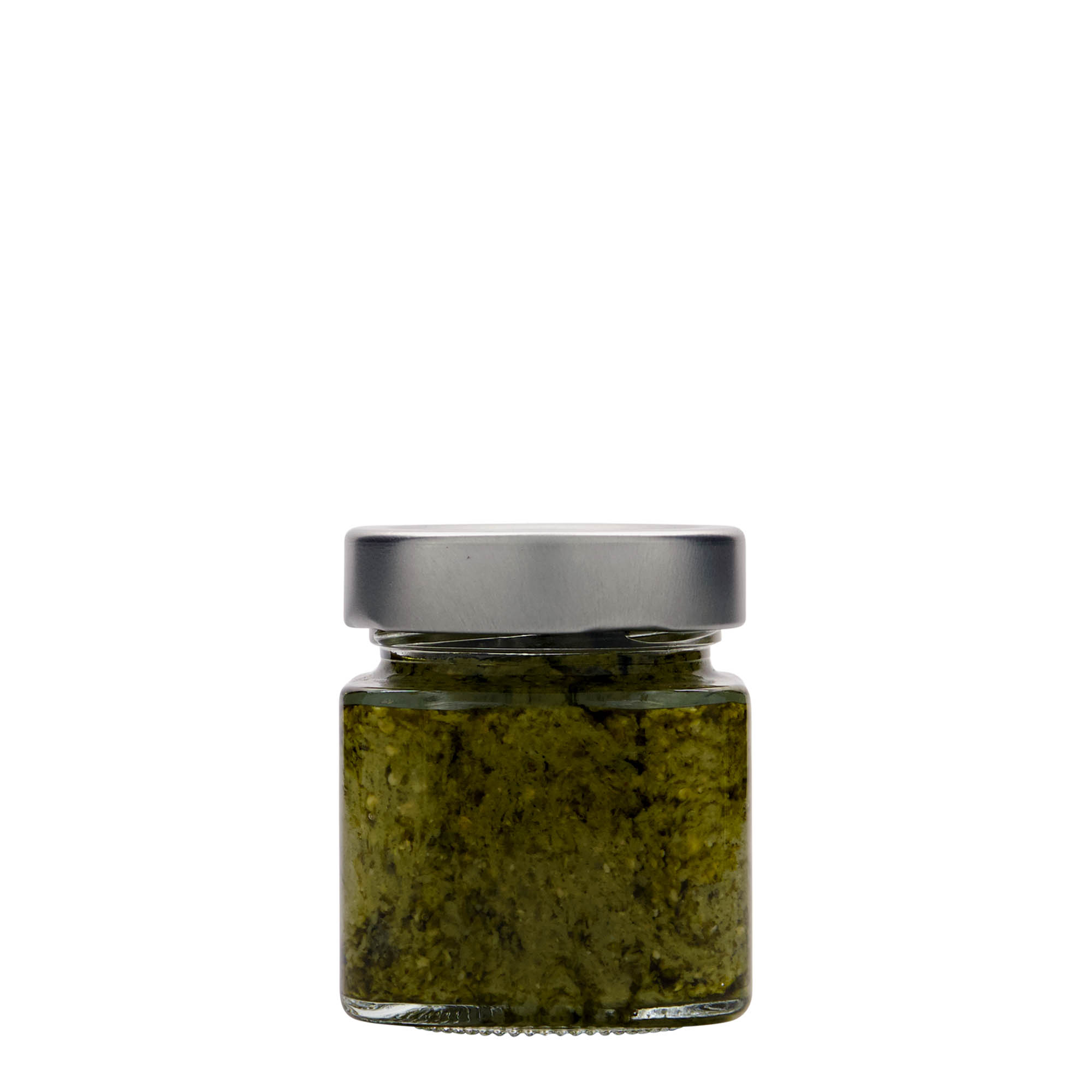 156 ml square glass ‘Funny’, opening: Deep-Twist-off (DTO 58)