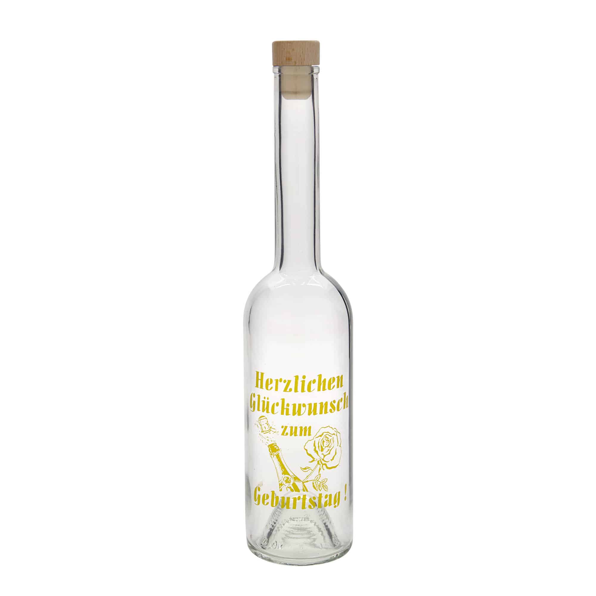 500 ml glass bottle 'Opera', design: Apple, opening: cork