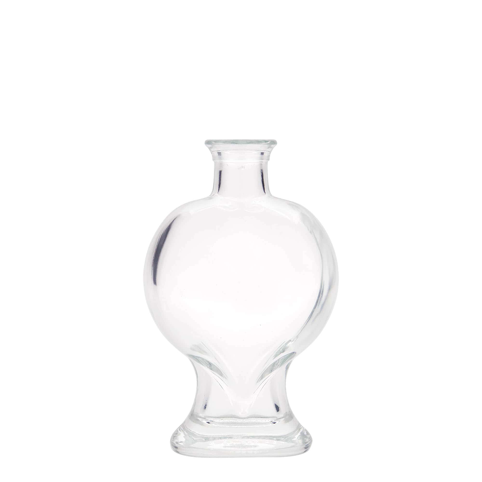 200 ml glass bottle 'Heart', opening: cork