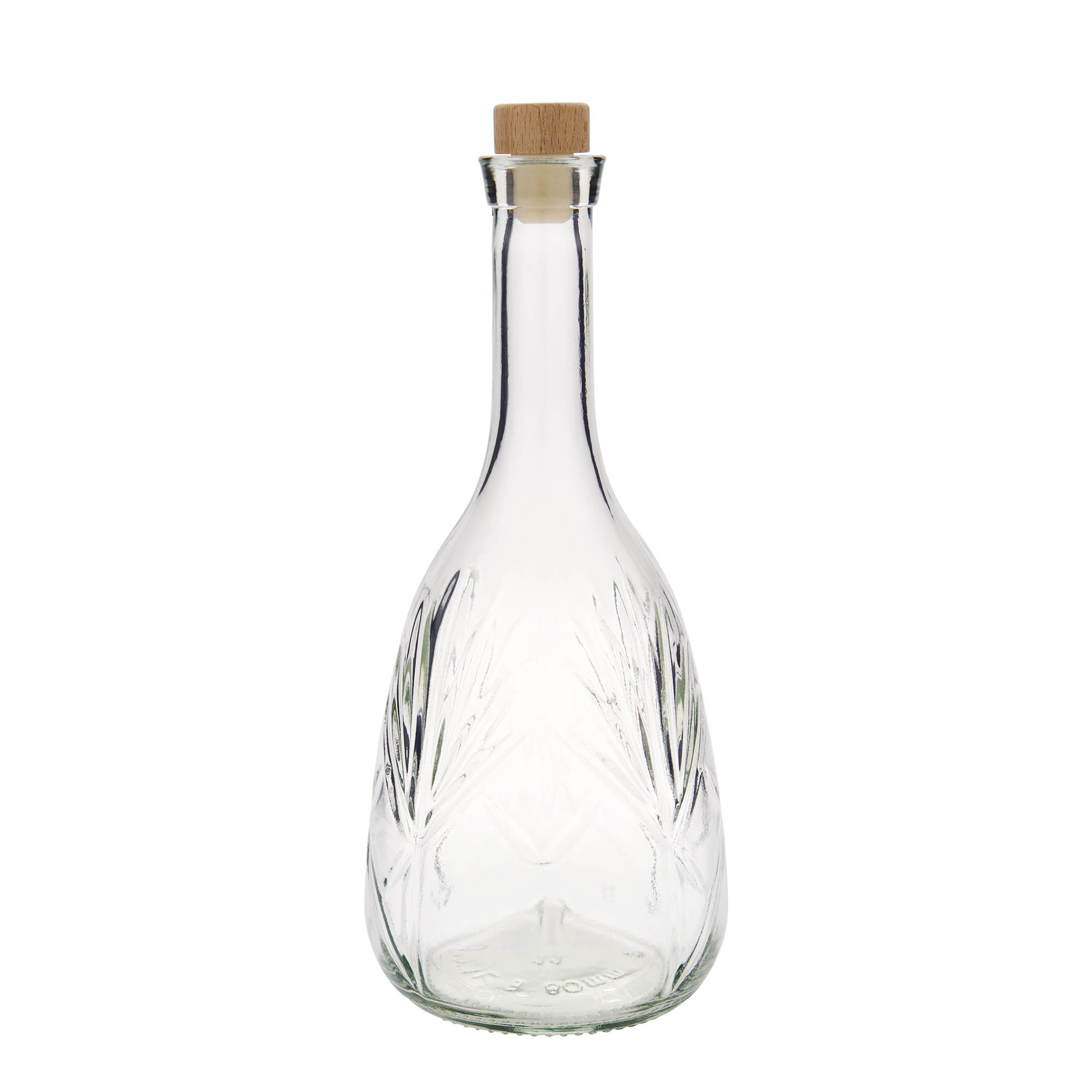 1,000 ml glass bottle 'Reliefa', opening: cork 1,000 ml glass bottle 'Reliefa', opening: cork