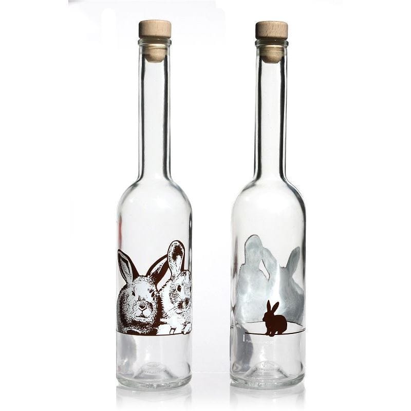 500 ml glass bottle 'Opera', design: rabbit, opening: cork 500 ml glass bottle 'Opera', design: rabbit, opening: cork