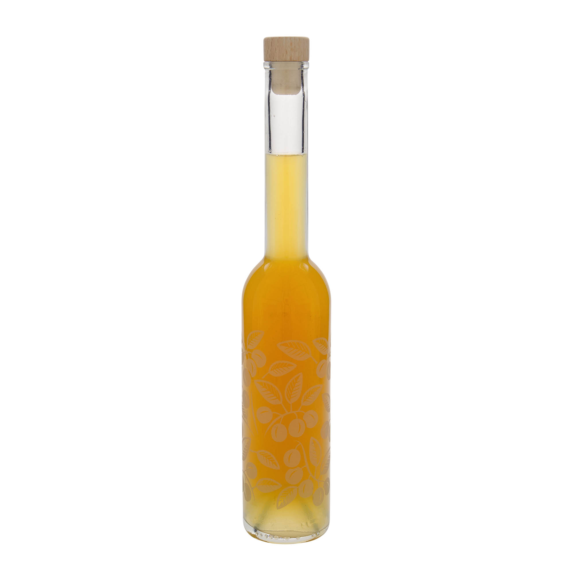 350 ml glass bottle ‘Opera’, design: Mirabelle plums, opening: cork