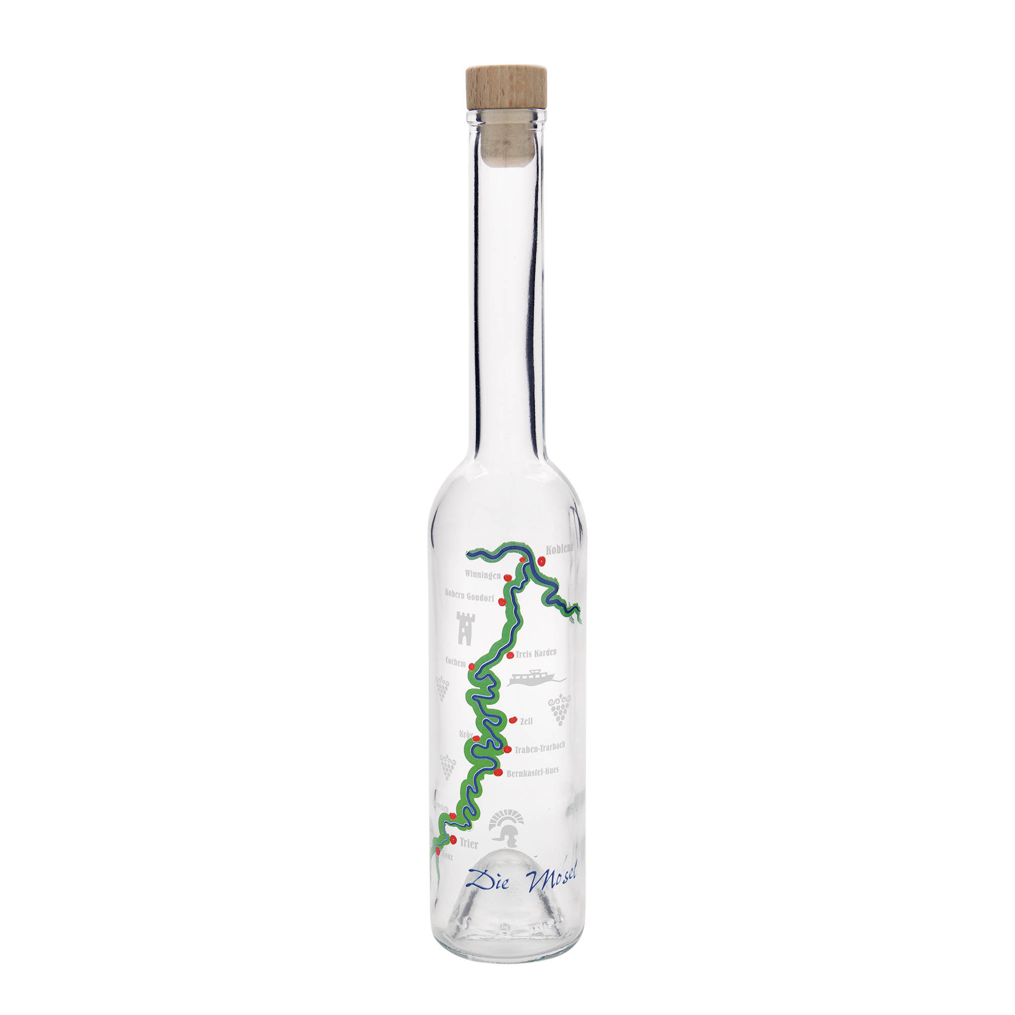 350 ml glass bottle 'Opera', design: Mosel, opening: cork 350 ml glass bottle 'Opera', design: Mosel, opening: cork