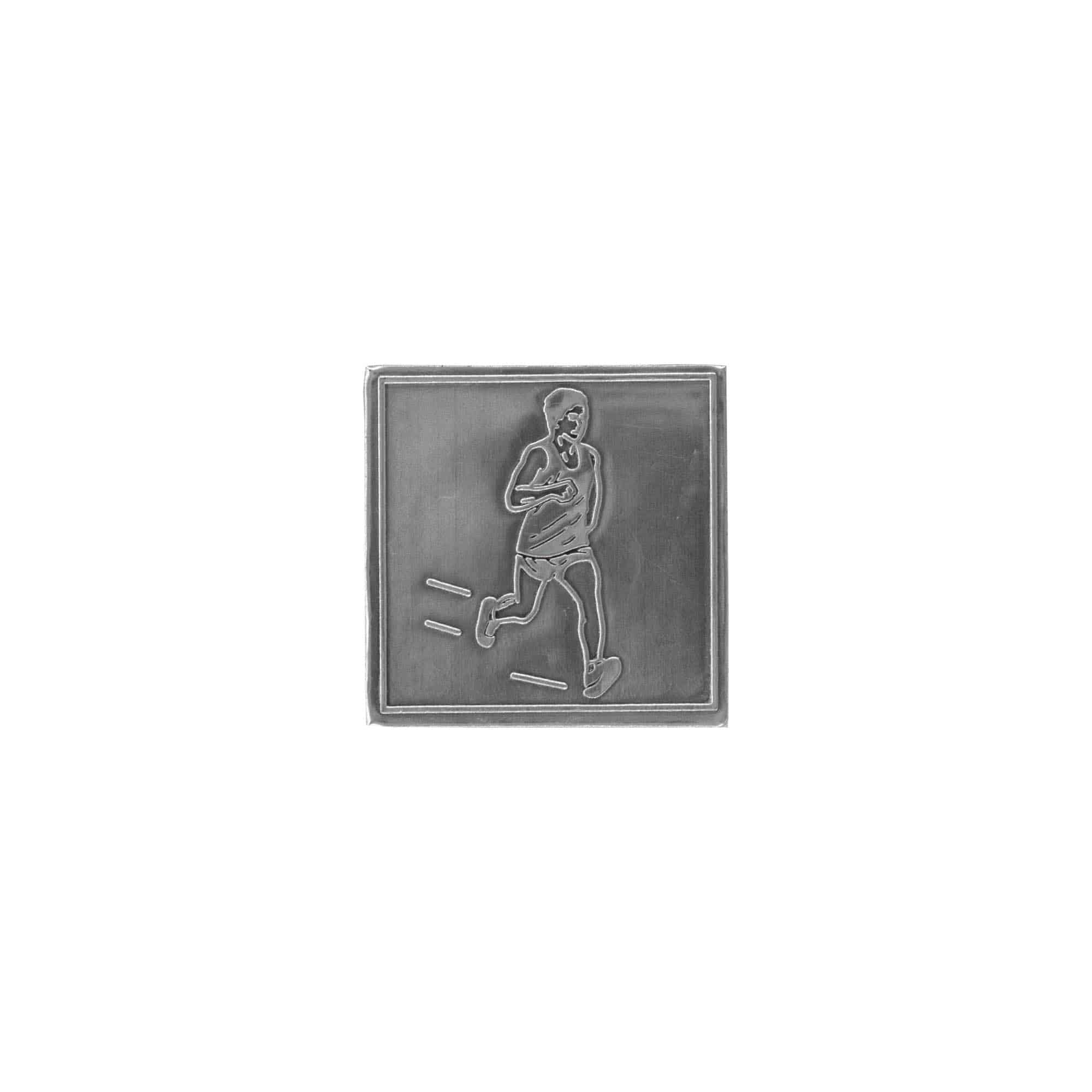 Tin label ‘Jogger’, square, metal, silver