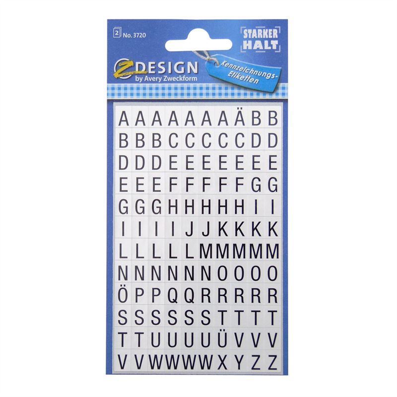 Zweckform Stickers 'Alphabet', plastic, black