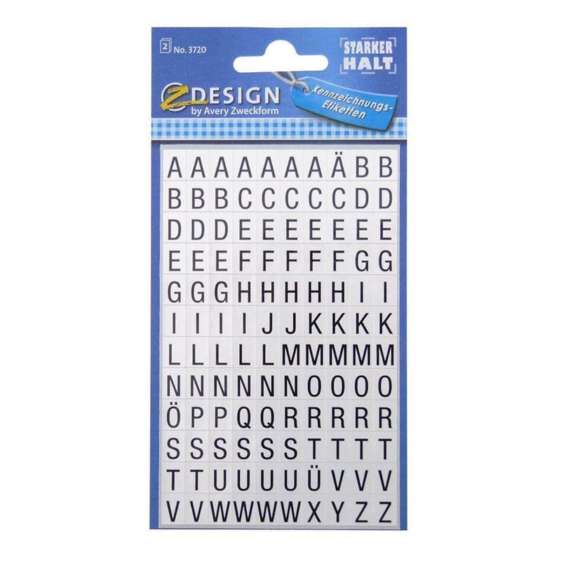 Zweckform Stickers ‘Alphabet’, plastic, black
